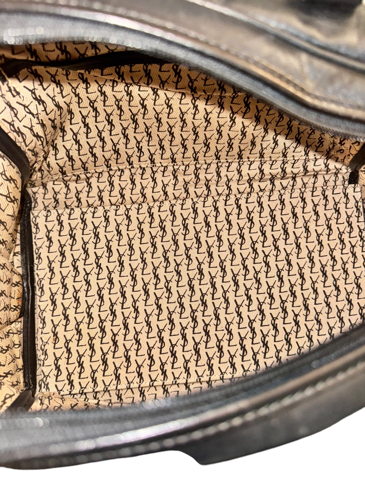 Yves Saint Laurent Leather Bauletto Vintage Boston Bag