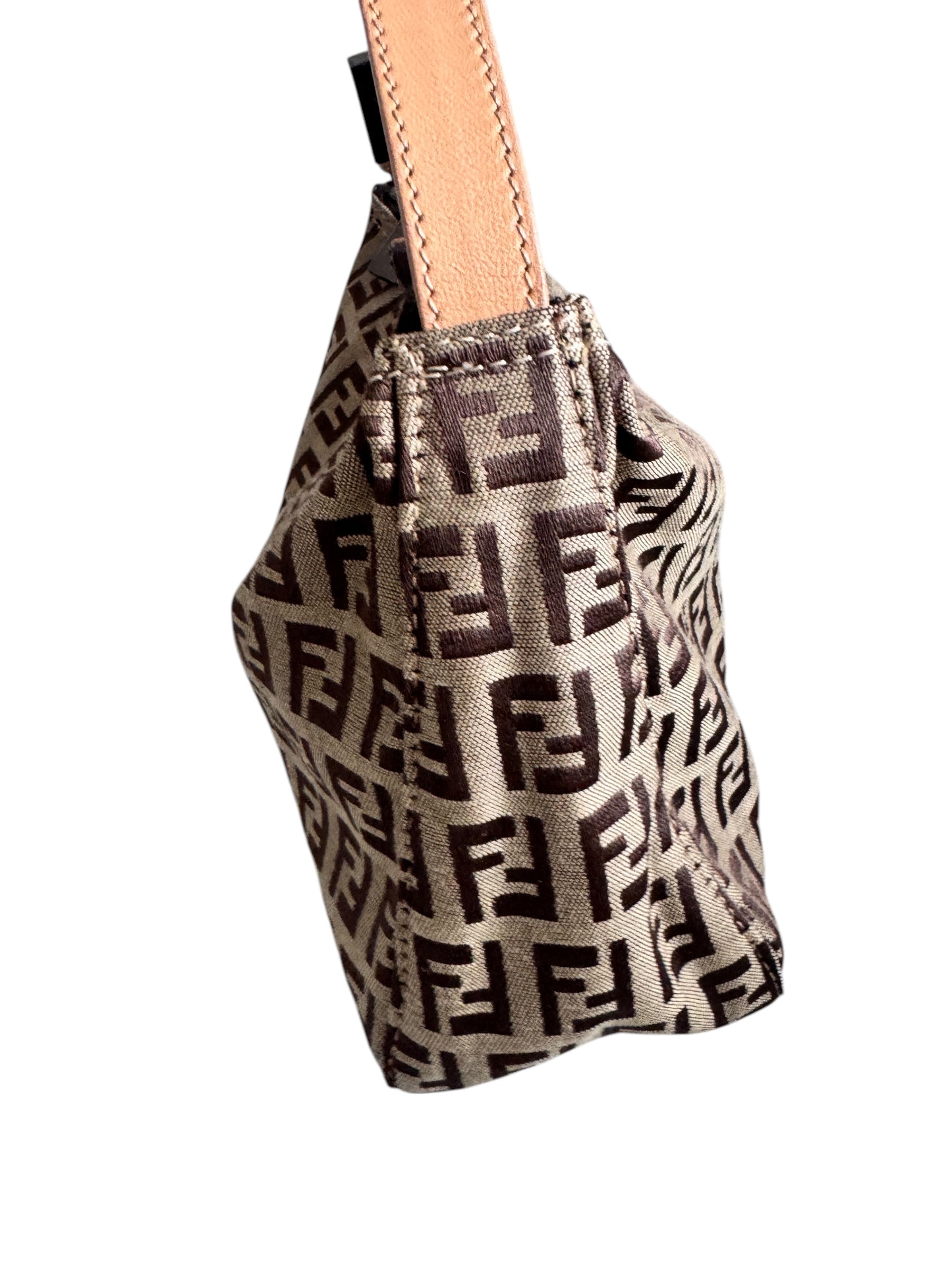 Fendi Canvas Zucchino Logo Mini Pouch Bag