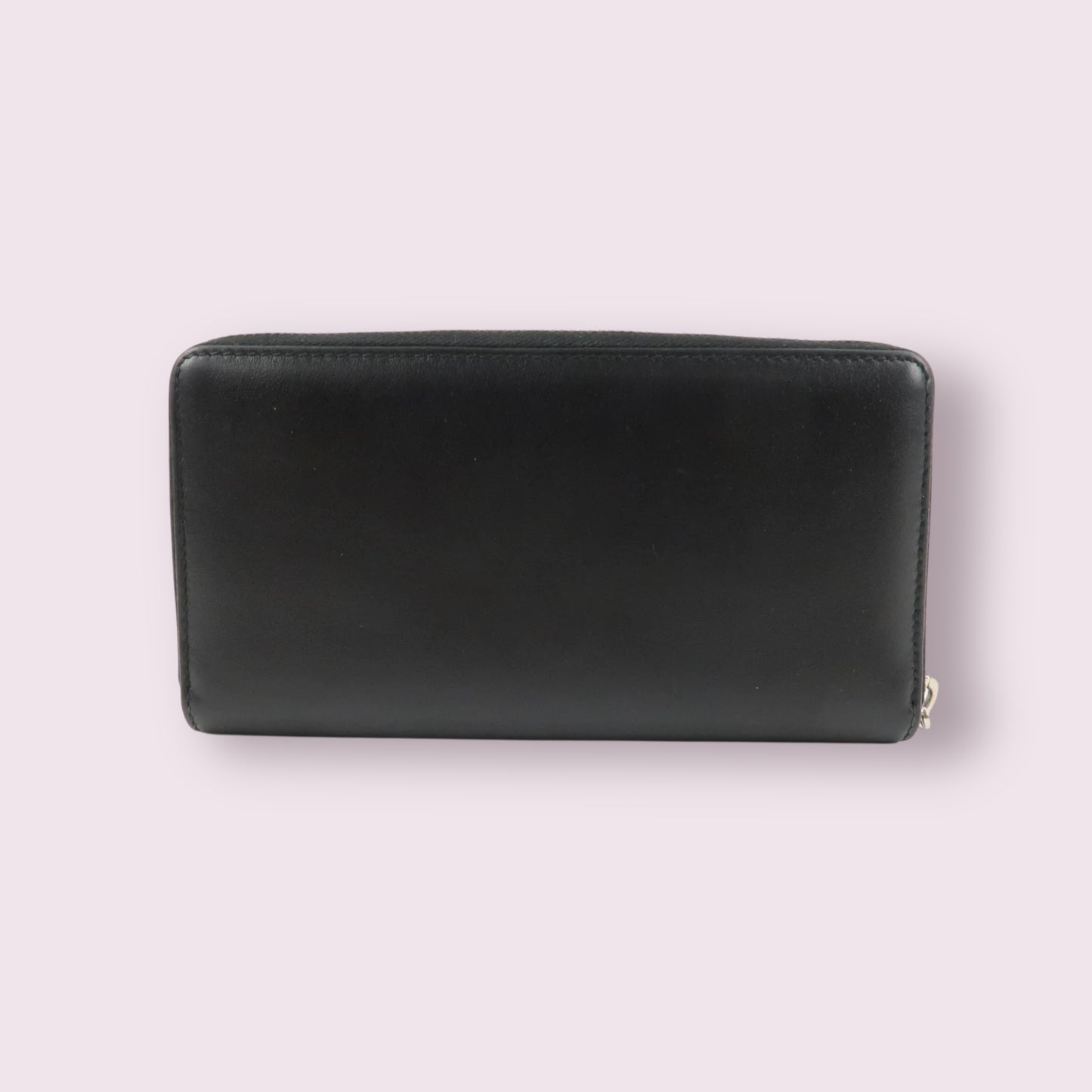 Gucci Leather Embroidered Rainbow Zip Around Wallet (Black)