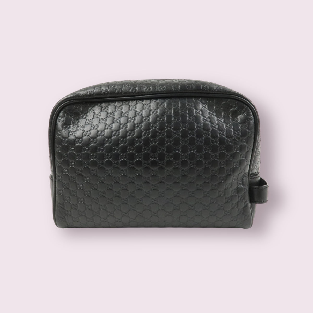 Gucci MicroGuccissima Leather Toiletry Pouch (Black)