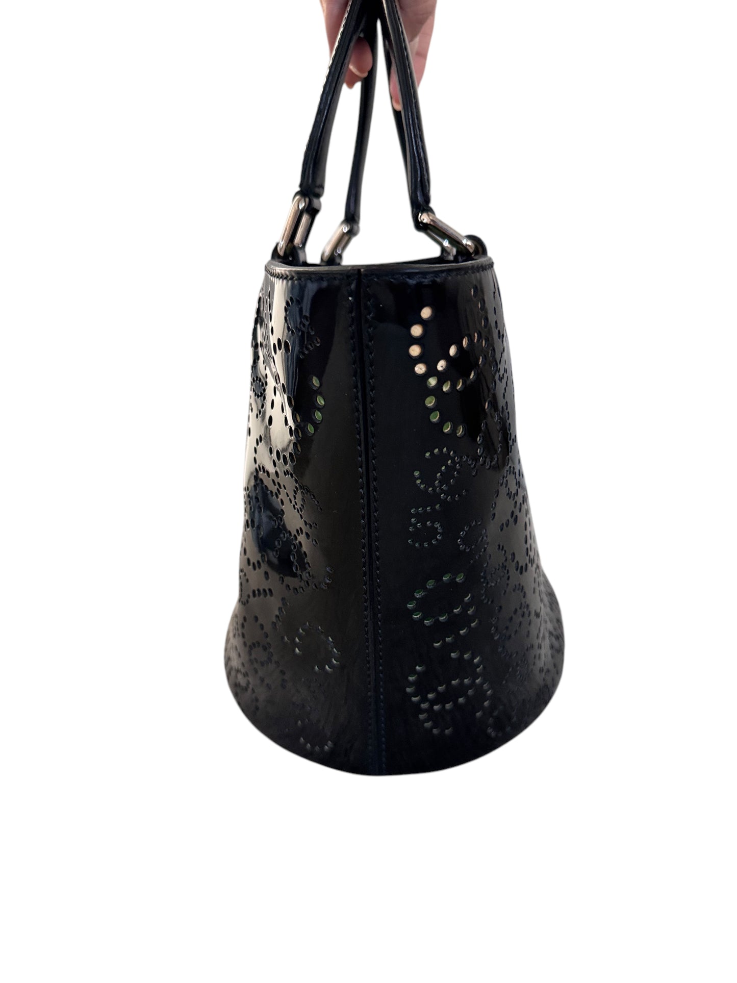 Chanel Perforated No 5 Coco Mark Punching Bag Patent Leather 2005-2006