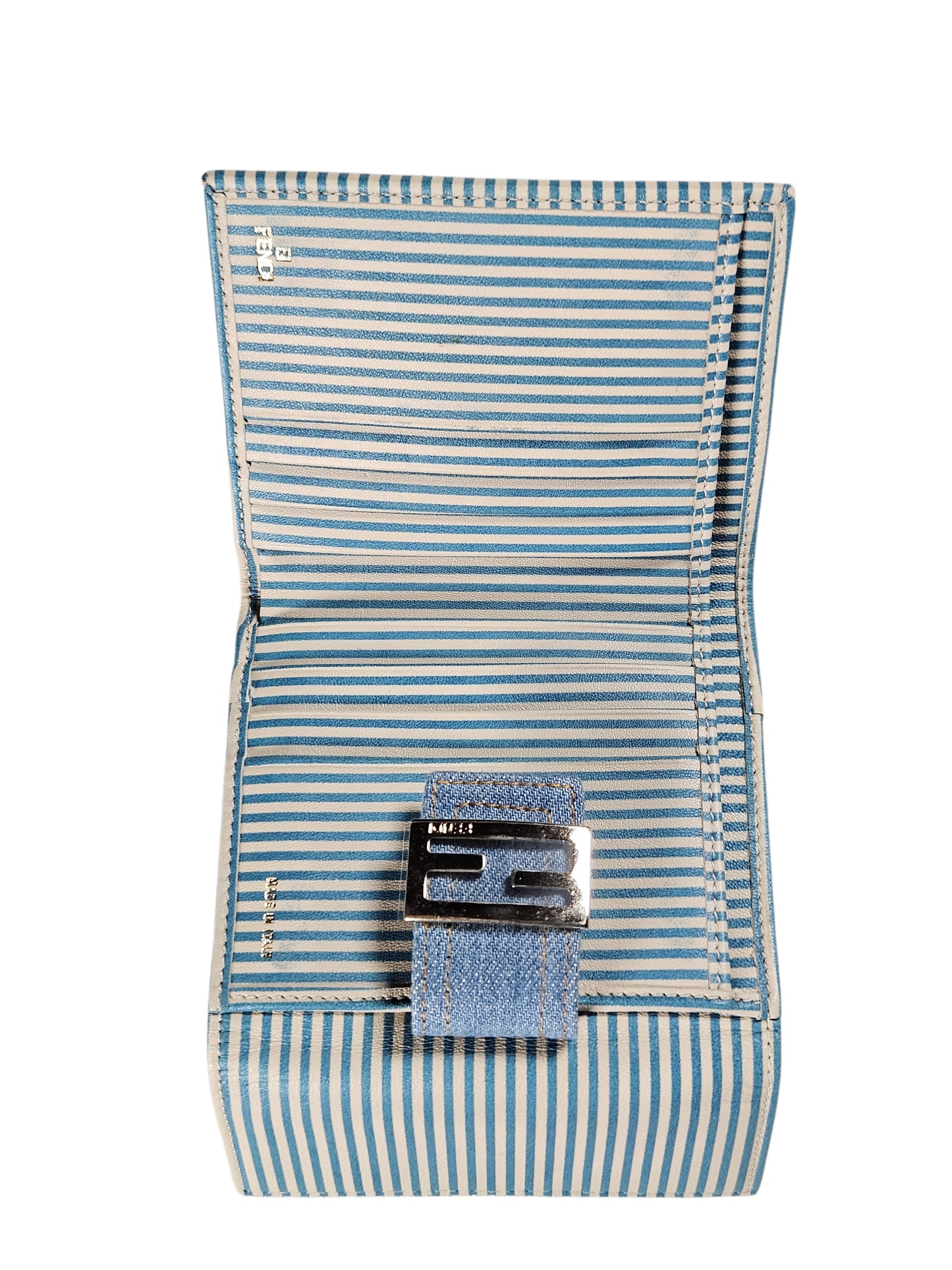 Fendi Zucca Print Denim Compact Wallet