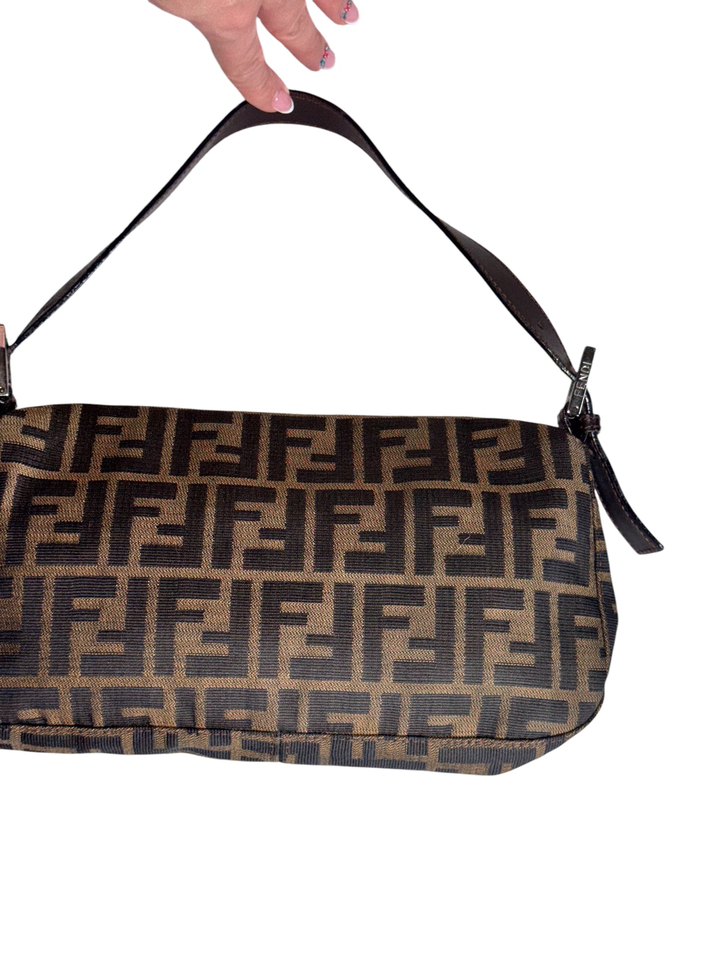 Fendi Zucca Mama Baguette Shoulder Bag 1990's-2000's