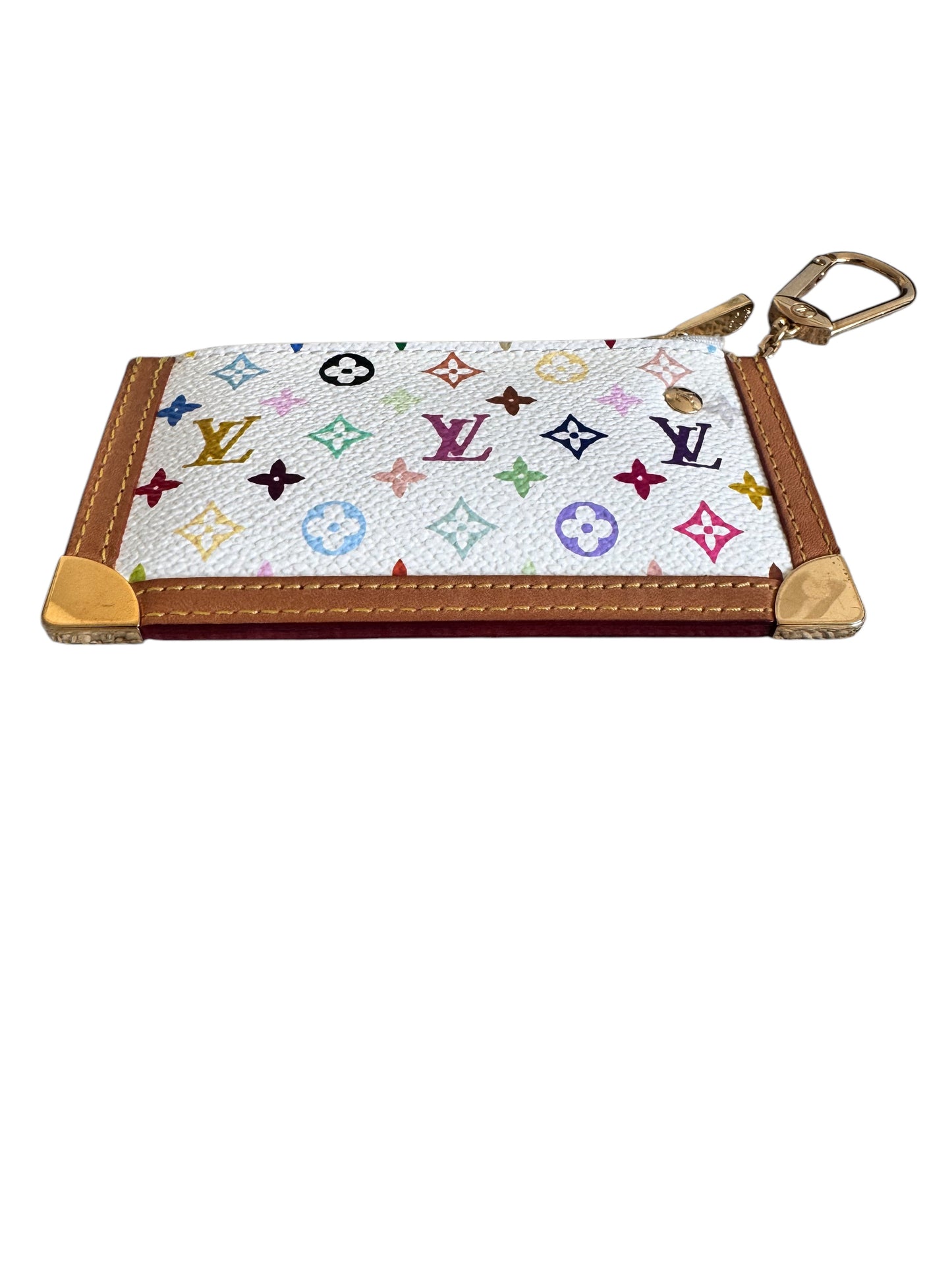 Louis Vuitton Multicolor Canvas Pochette Cles Blanc 2003