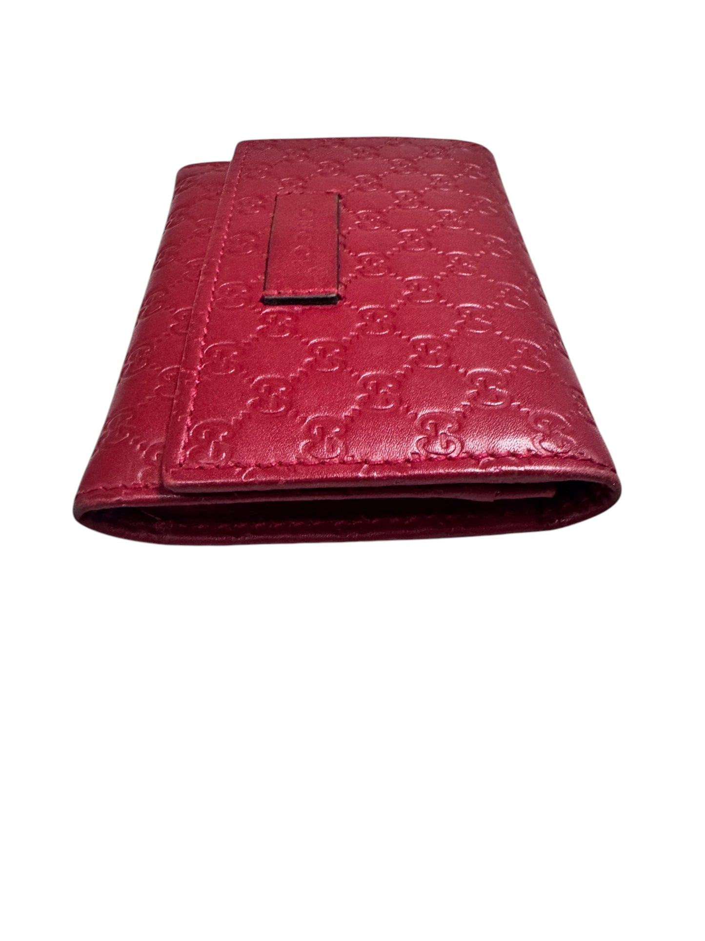 Gucci Microguccissima Pattern Leather Compact Wallet (Red)