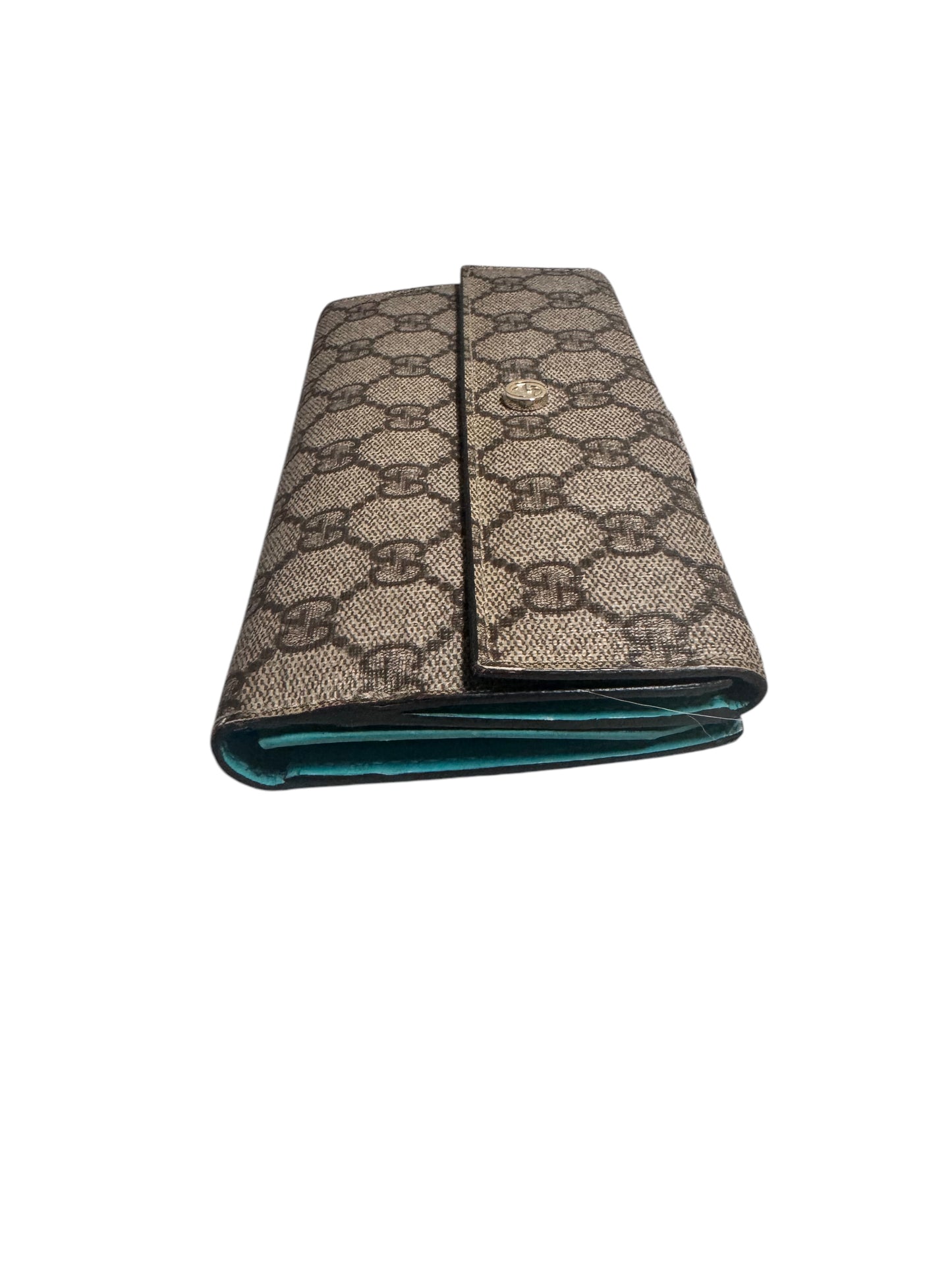 Gucci GG Supreme Long Wallet (Blue) with Box