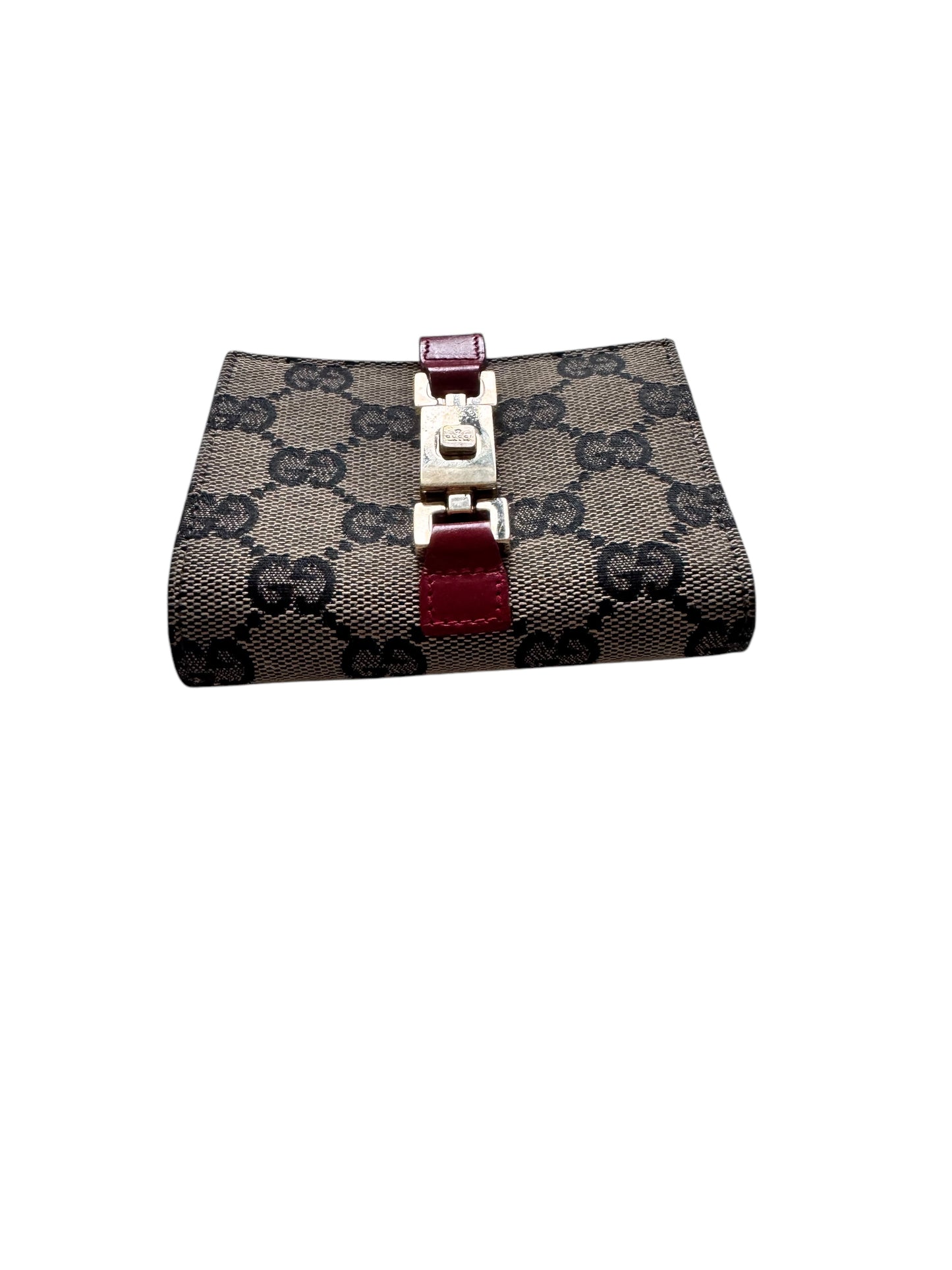 Gucci Vintage Jackie Compact Wallet (Beige/Red)