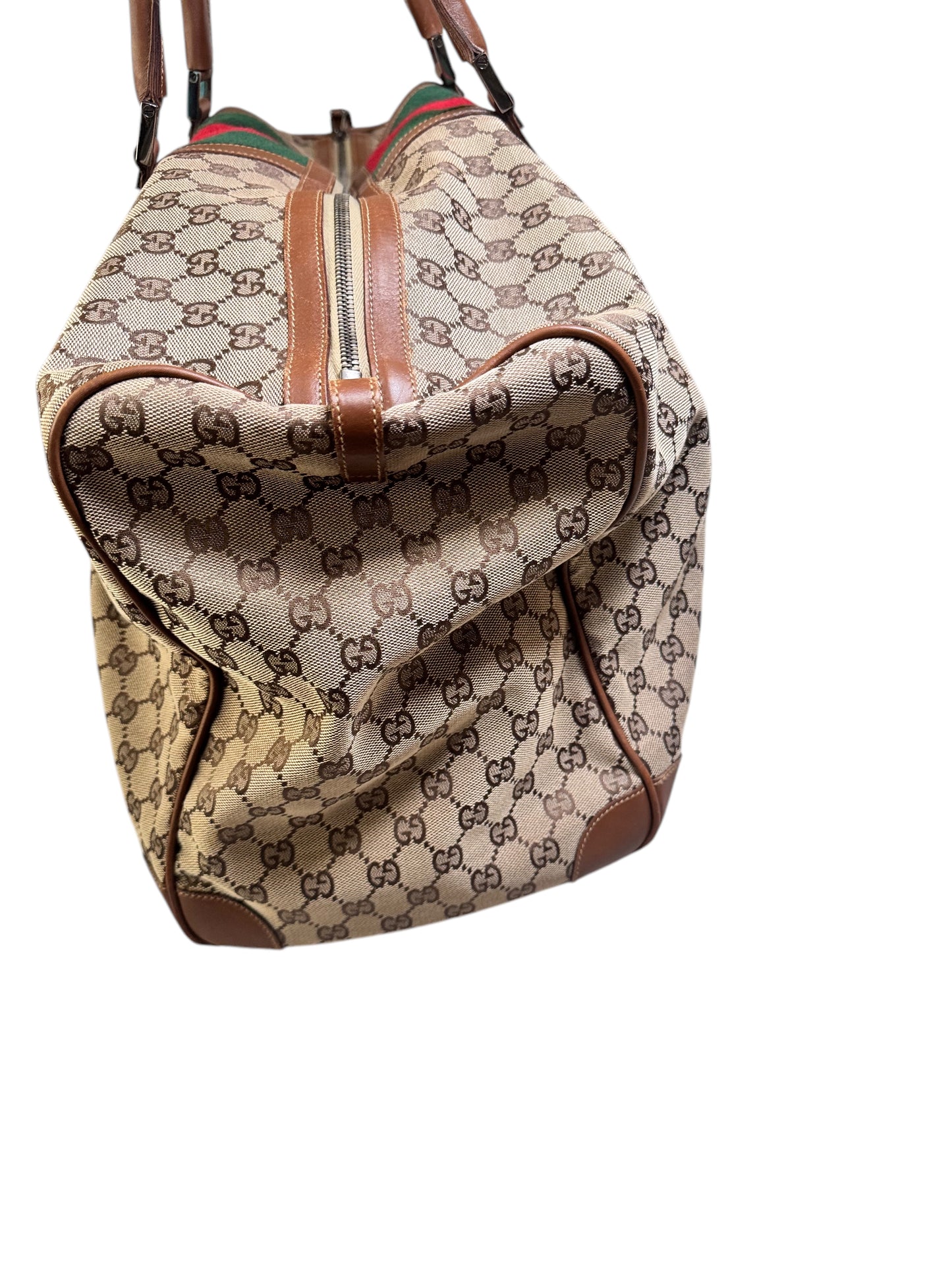 GUCCI Sherry Line GG Canvas Beige Large Duffle Bag