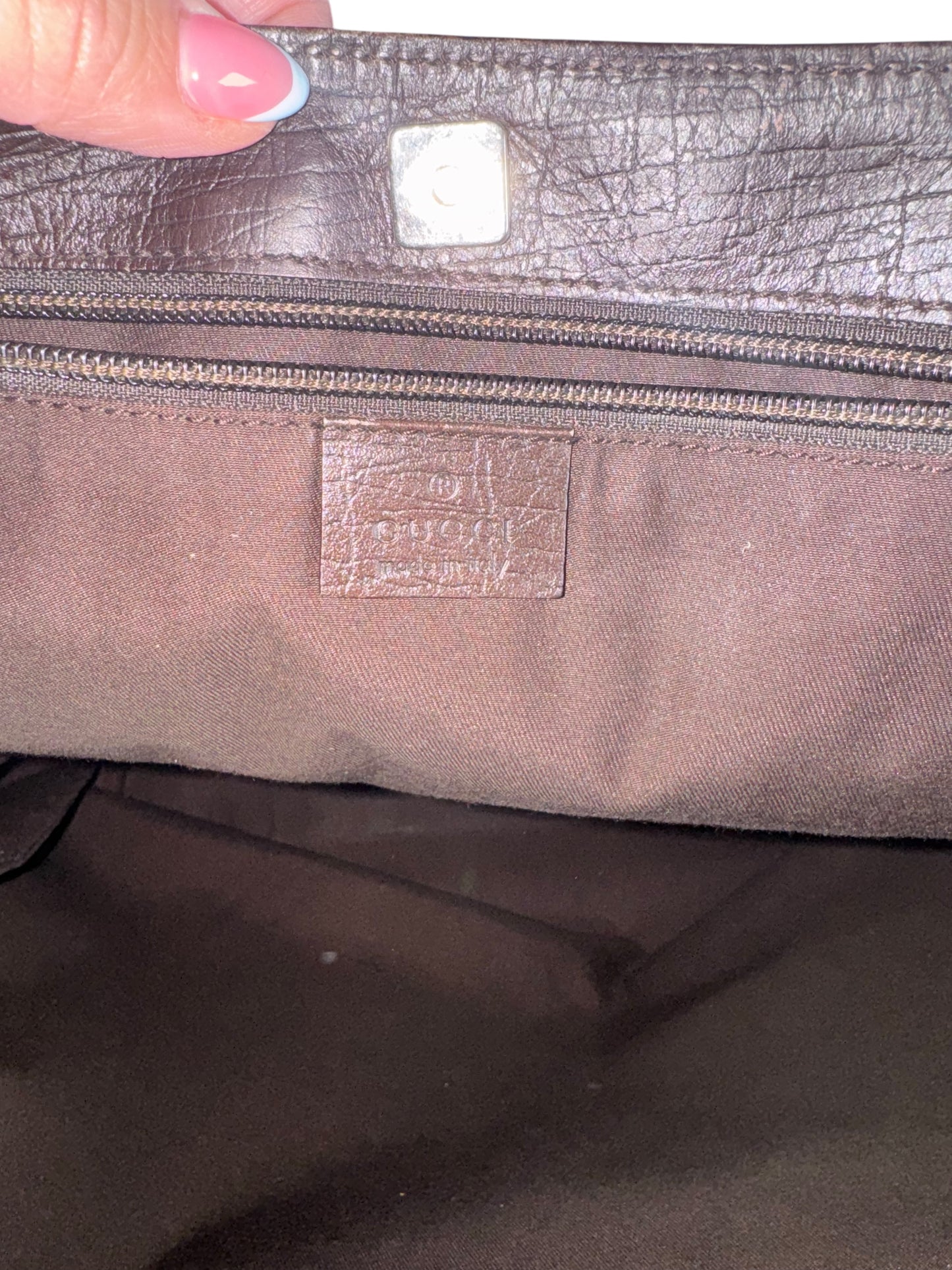 Gucci GG Supreme Vertical Tote (Brown)