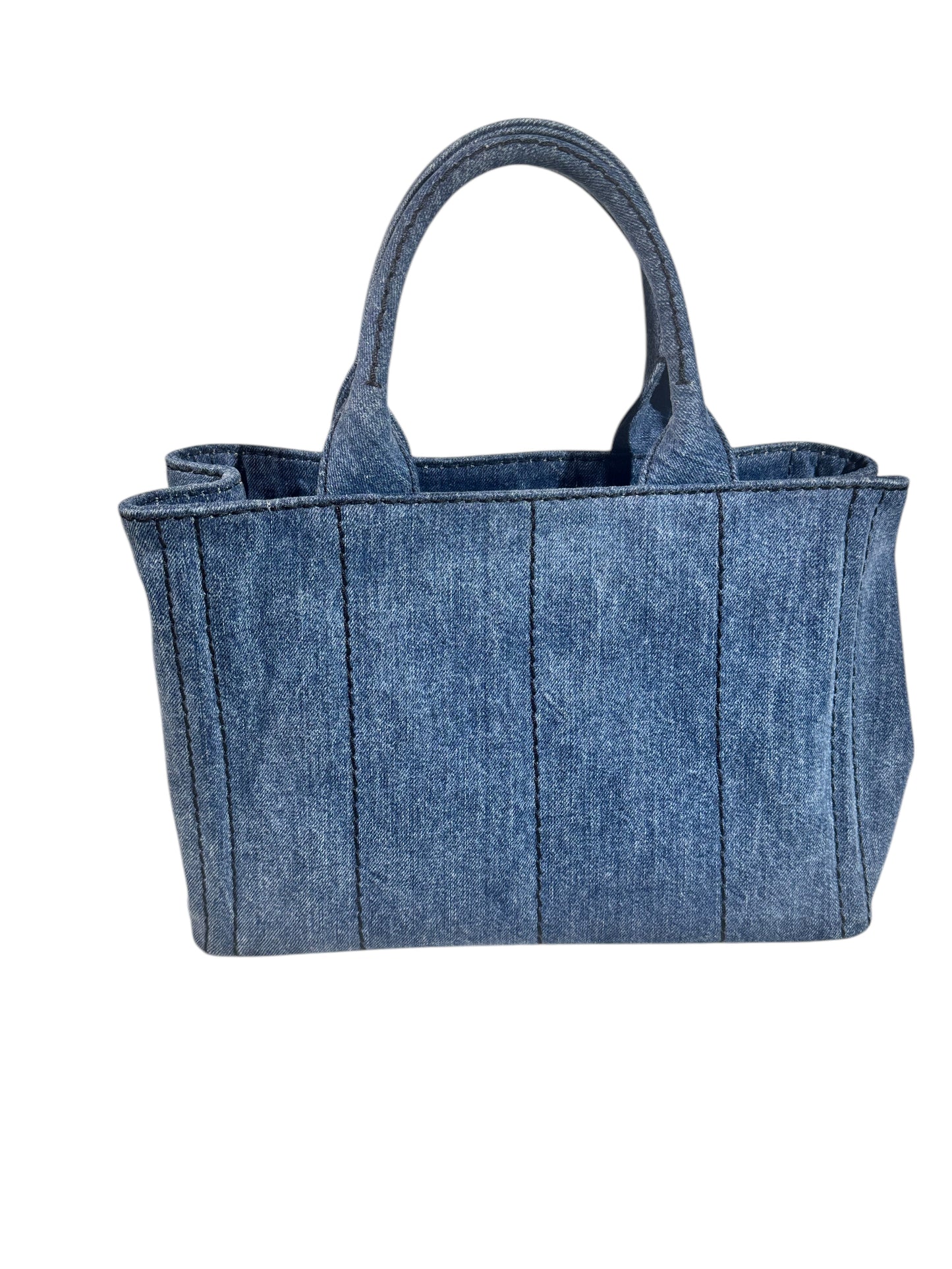 Prada Denim Canapa 2way Tote Blue