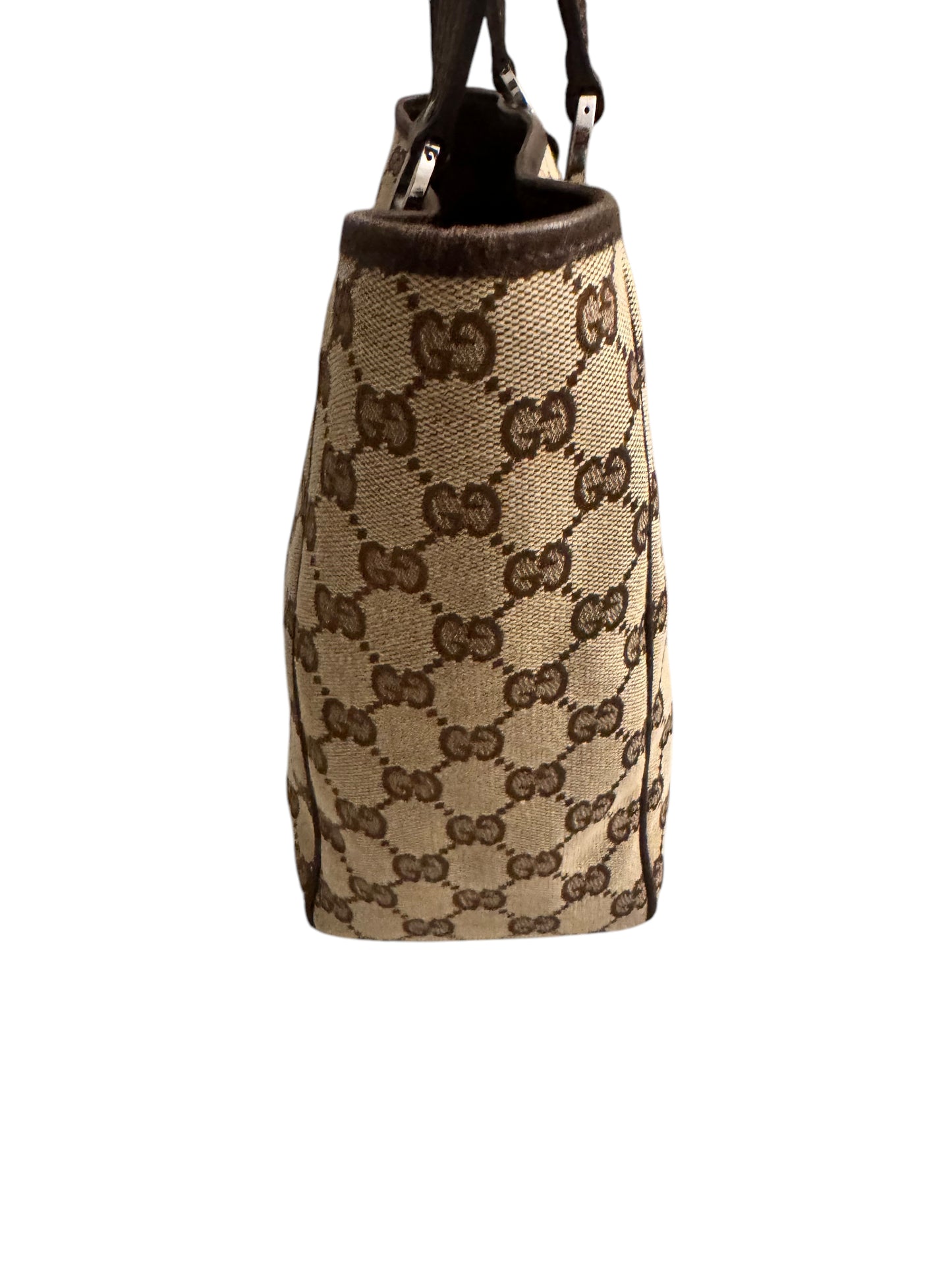Gucci GG Canvas O Ring Tote Brown