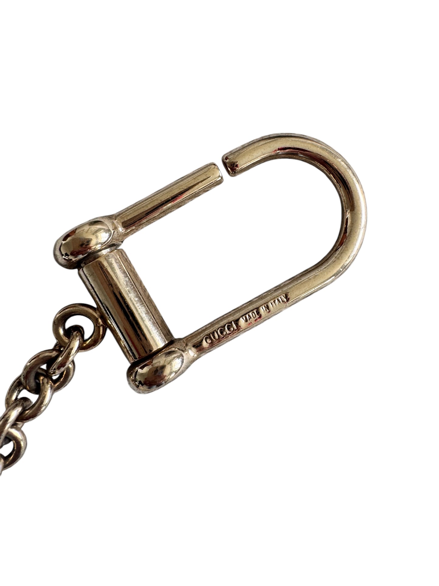 Gucci Leather Embossed Emblem Key Case (Ivory)