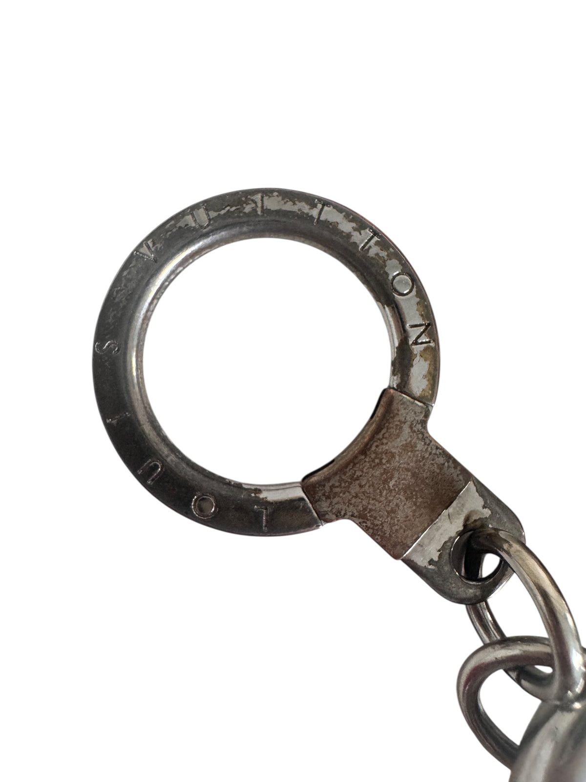 Louis Vuitton Silver LV Letter Metal Key Chain
