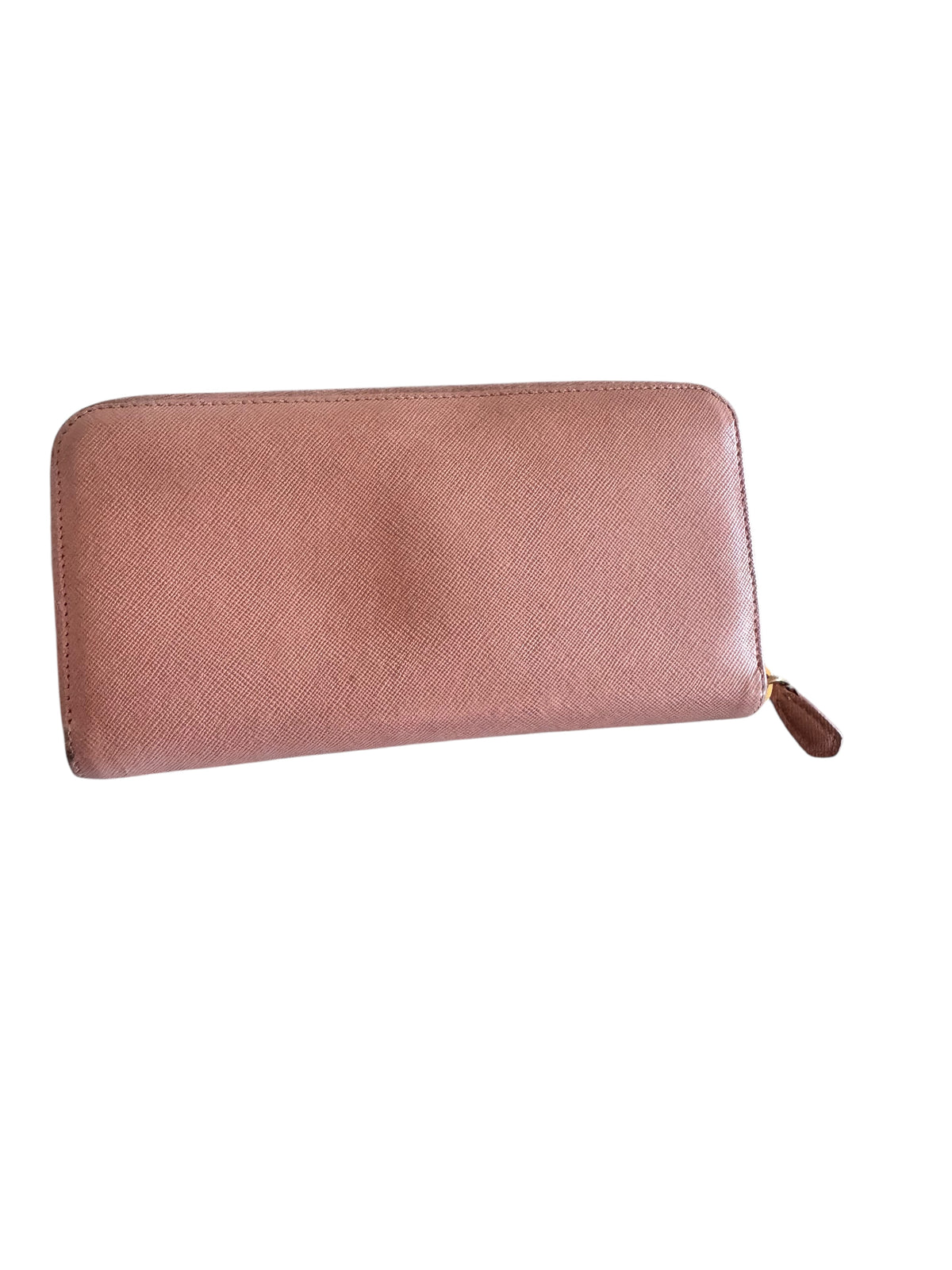 Prada Saffiano Leather Bow Zip Long Wallet Pink