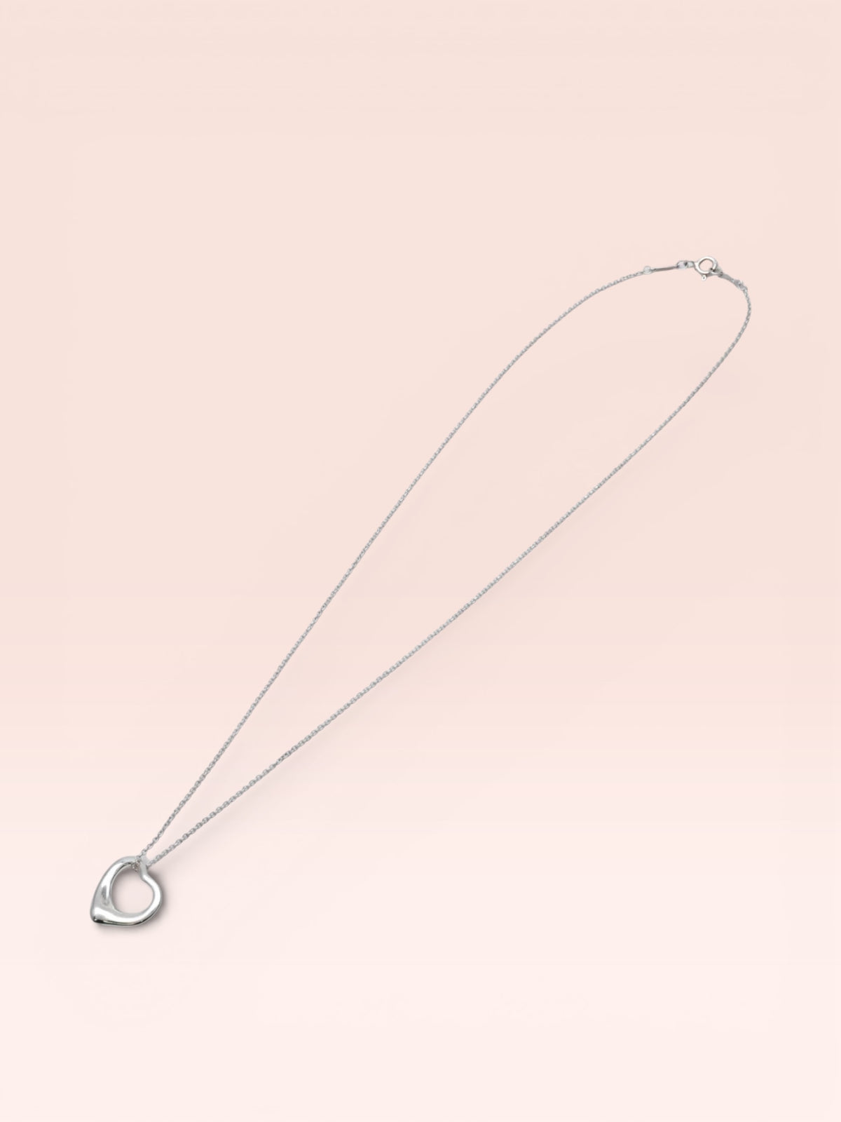 Tiffany & Co Silver Open Heart Necklace 16MM