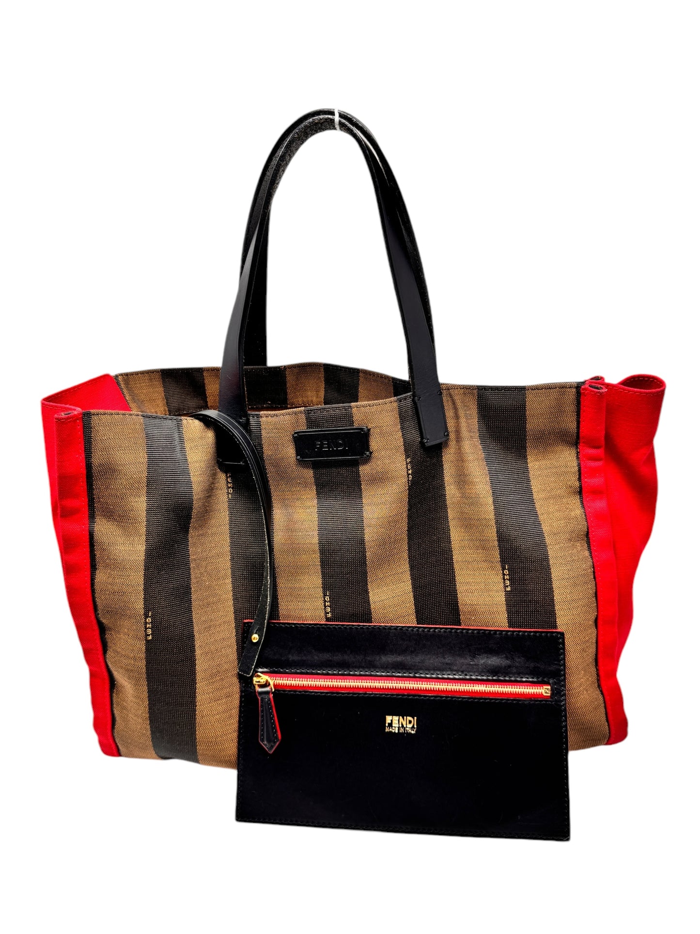 FENDI Canvas Pecan Tote Bag