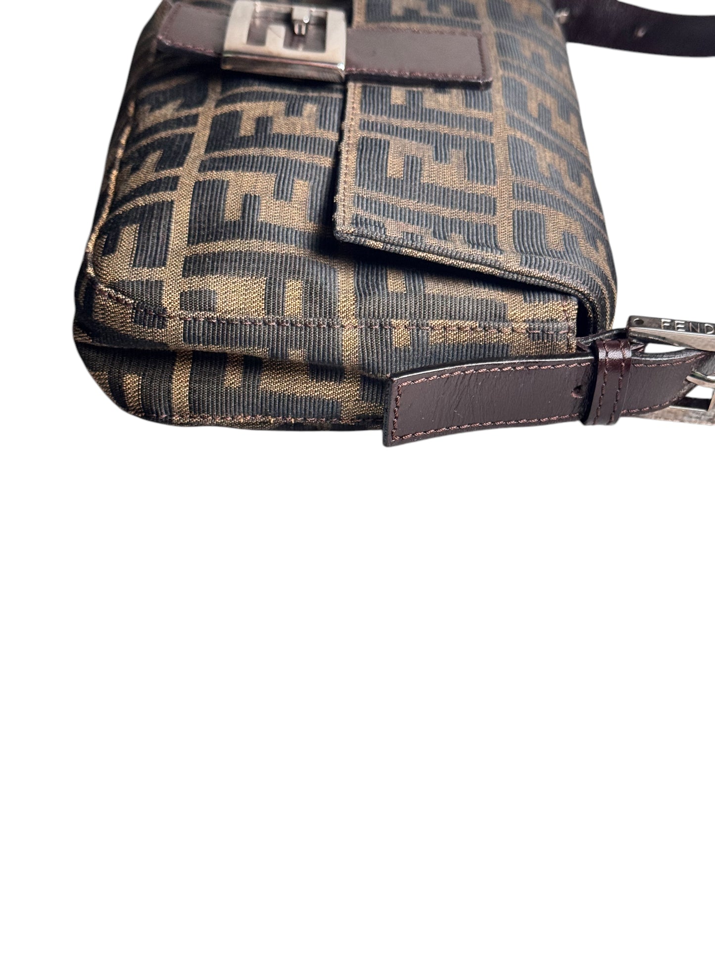 Fendi Zucca Mama Baguette Shoulder Bag 1990's-2000's