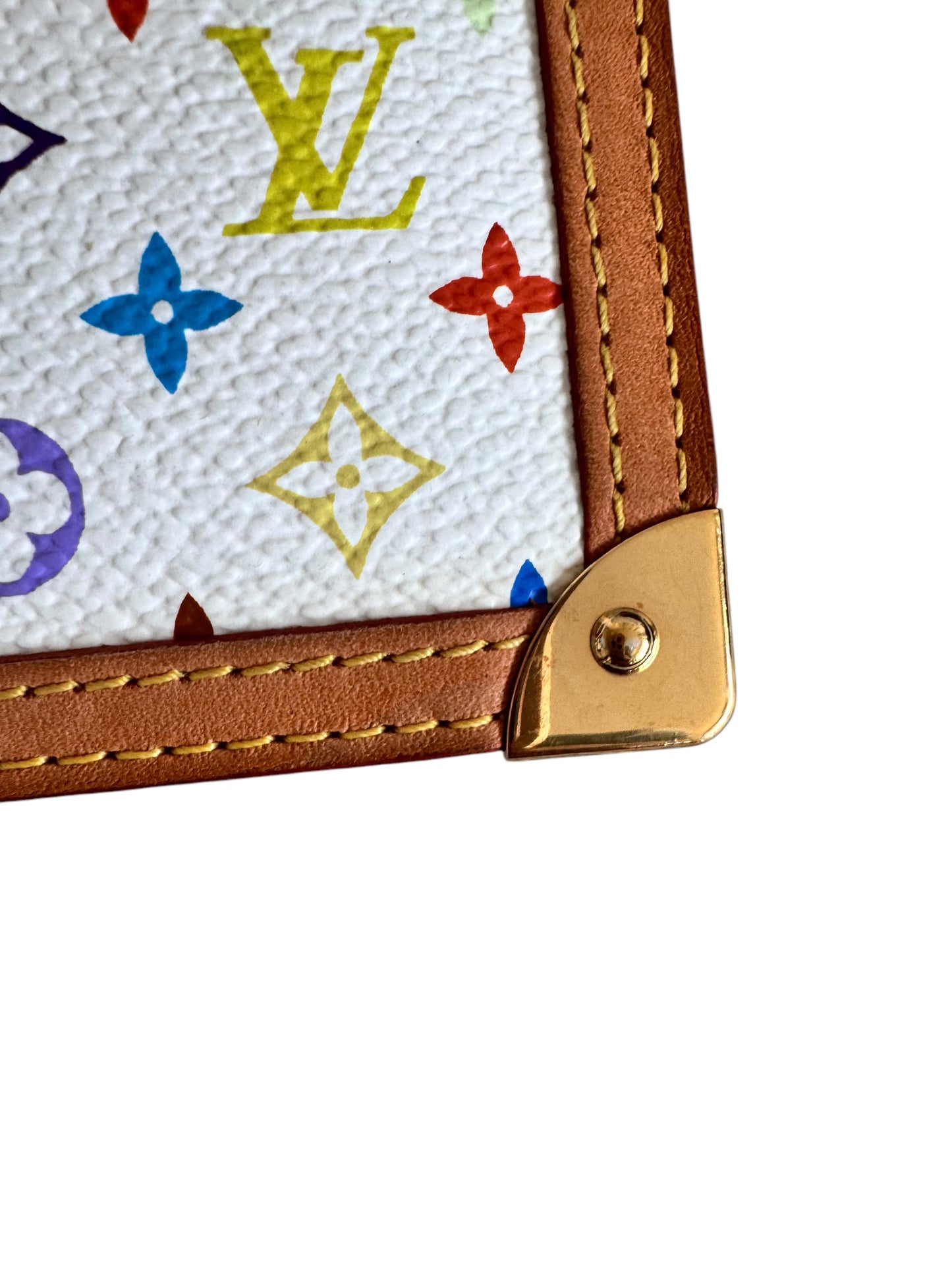 Louis Vuitton Multicolor Canvas Pochette Cles Blanc 2003