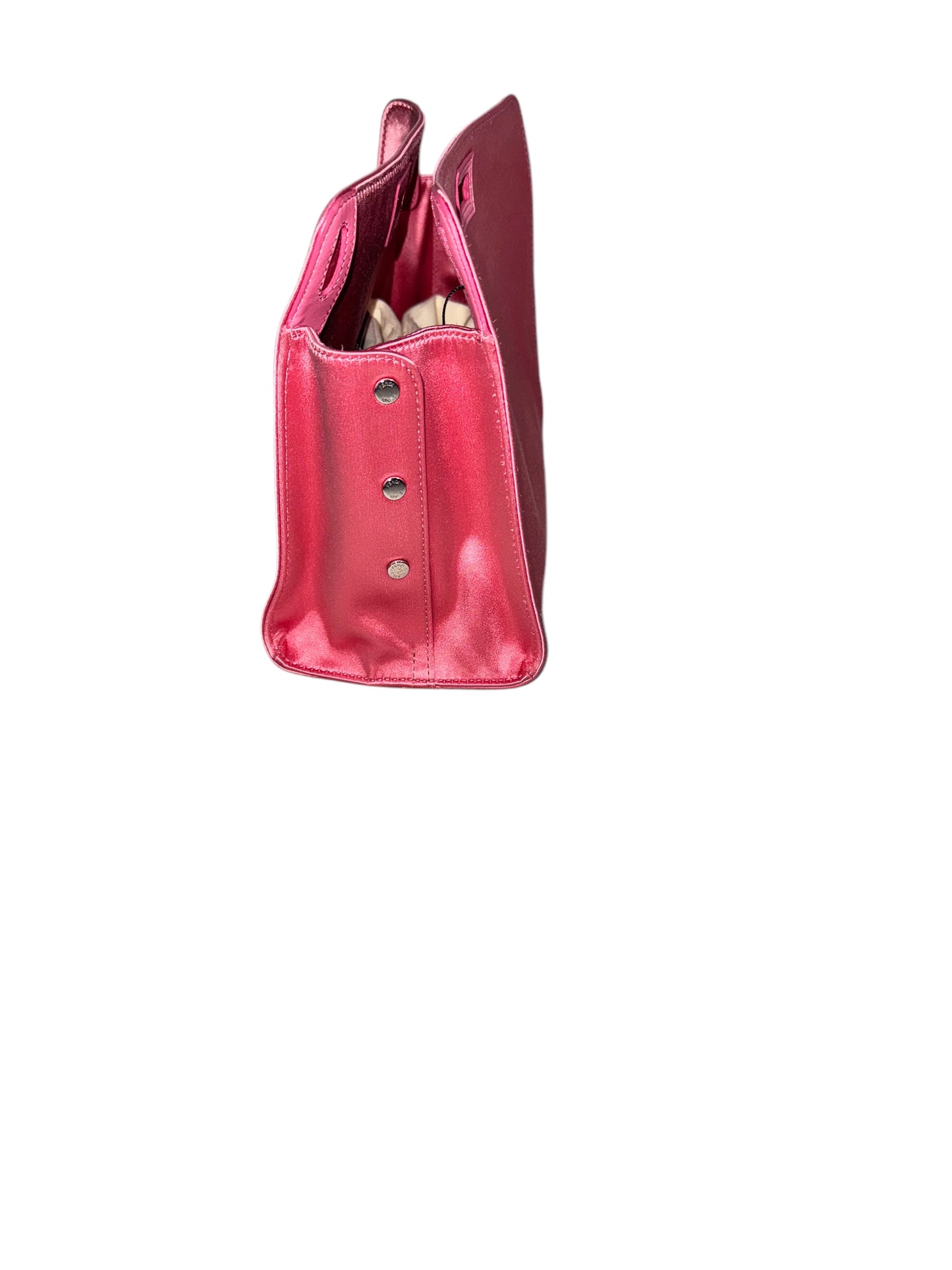 Fendi Peekaboo Small Defender Satin Clutch (Pink)