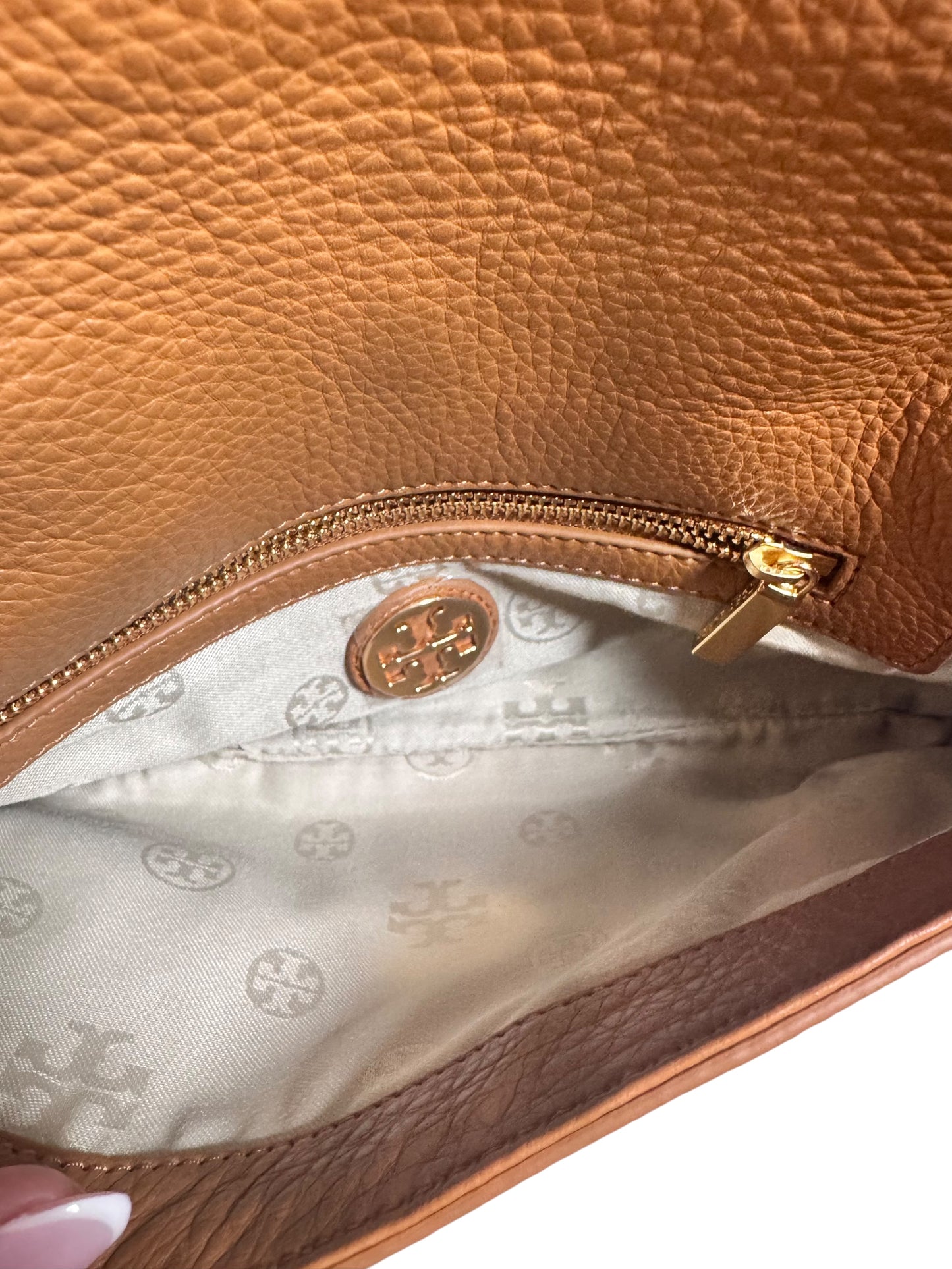 Tory Burch Tan Leather Amanda Logo Crossbody Bag