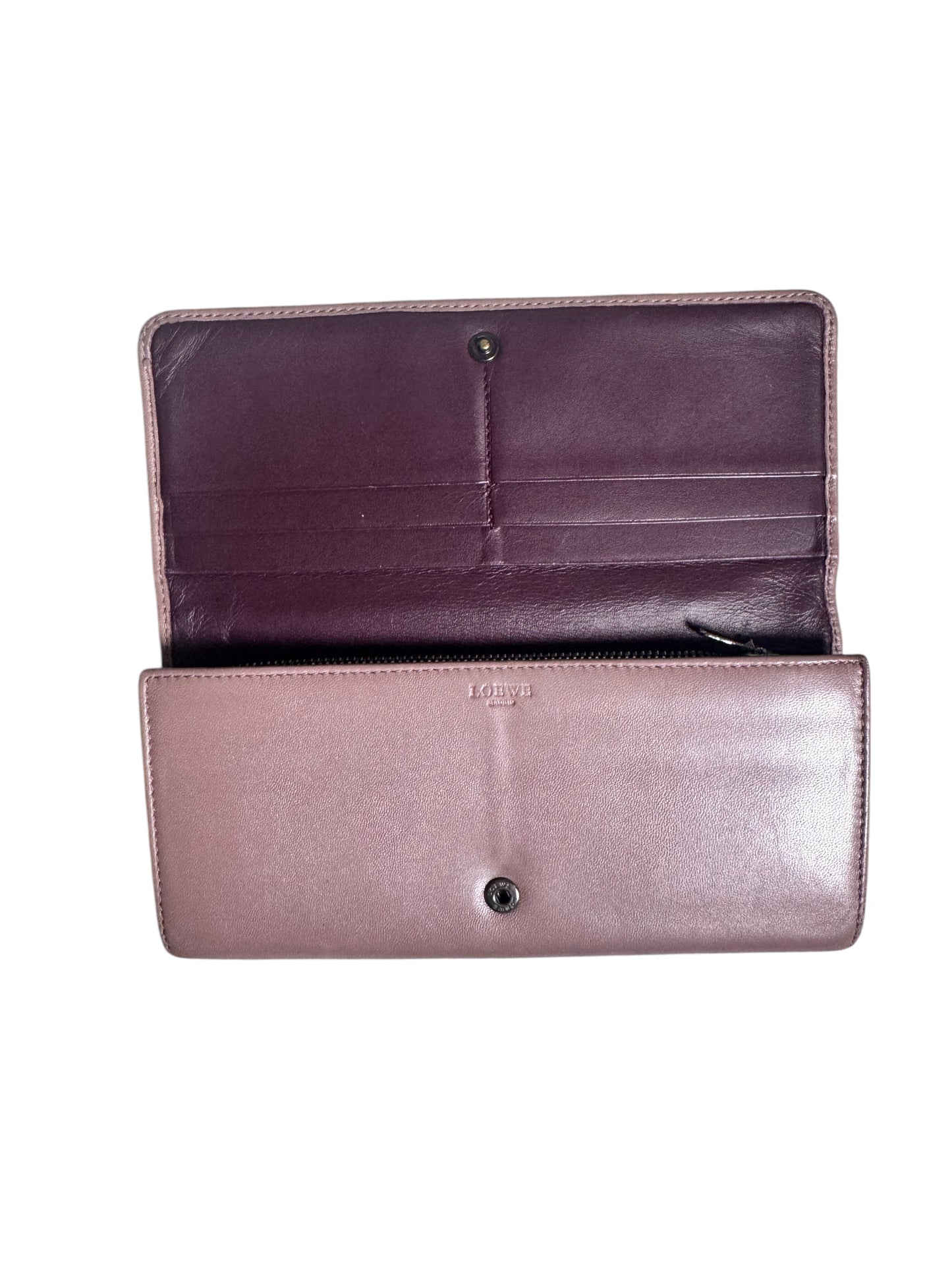 Loewe Ribbon Motif Leather Long Wallet