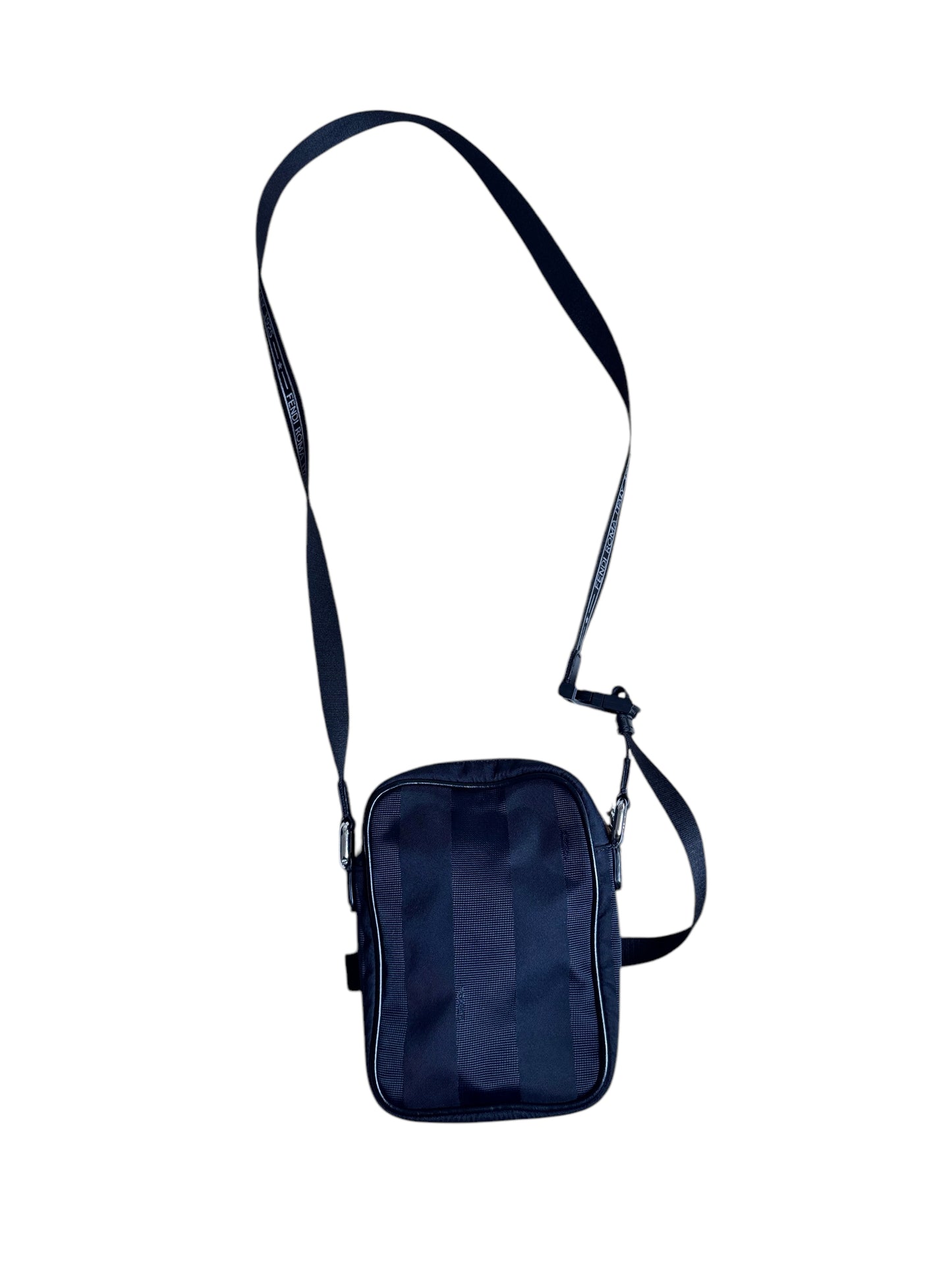 Fendi Vitello Century Pequin Logo Plate (Nylon/Leather)