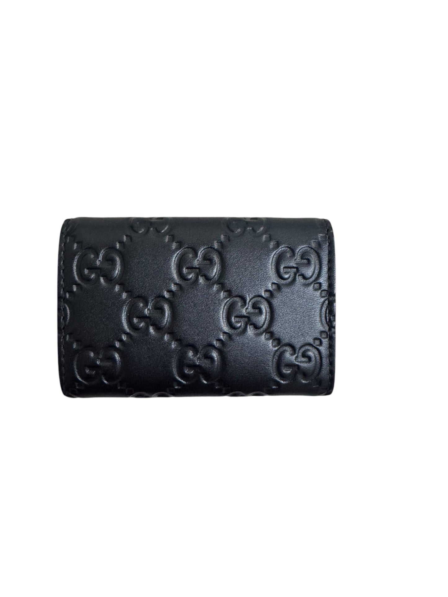 GUCCI Guccissima Leather 6 Rings Key Holder - Black