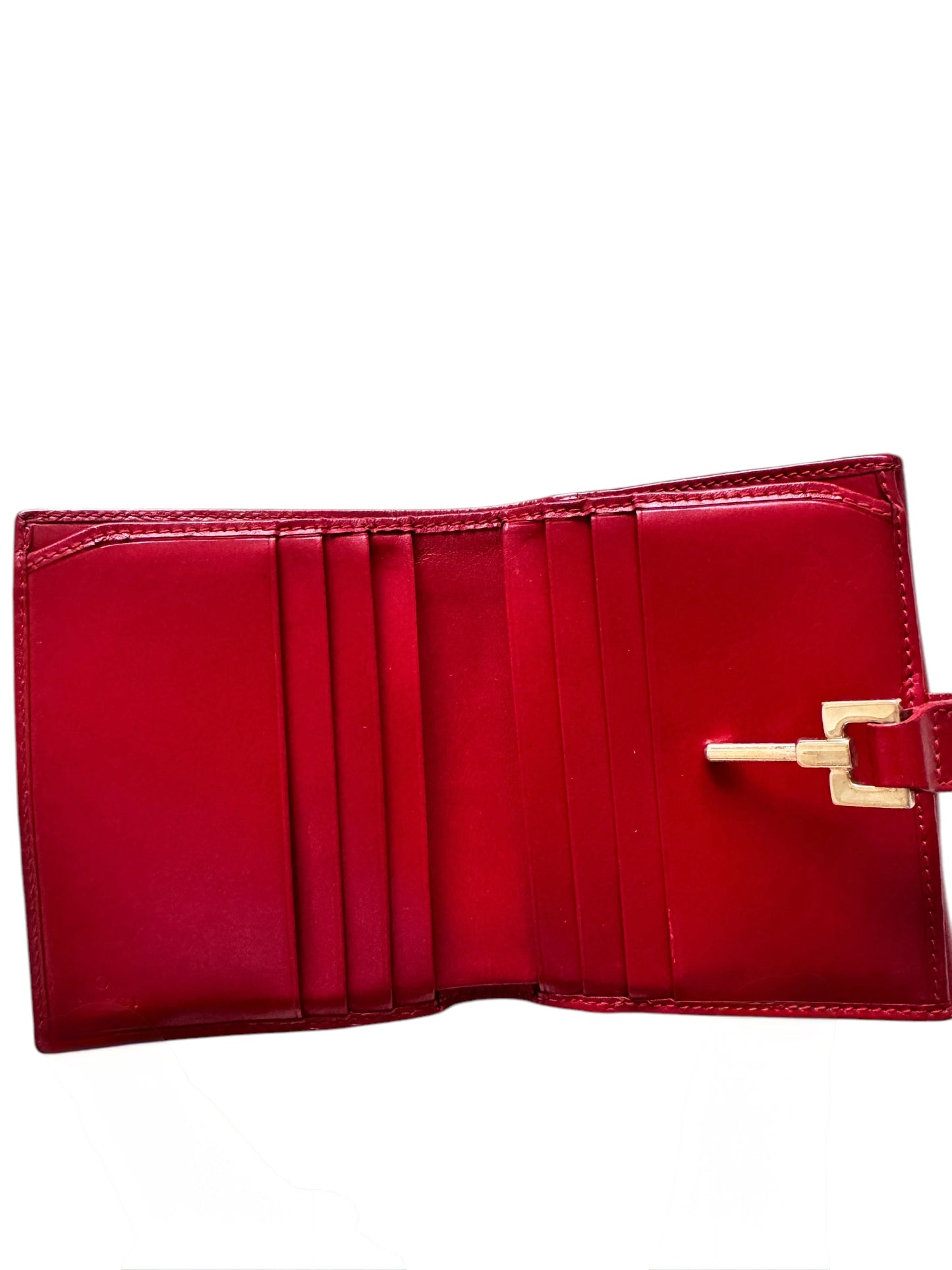 Gucci Vintage Jackie Compact Wallet (Beige/Red)