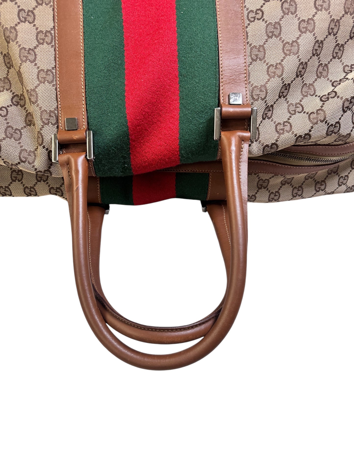 GUCCI Sherry Line GG Canvas Beige Large Duffle Bag