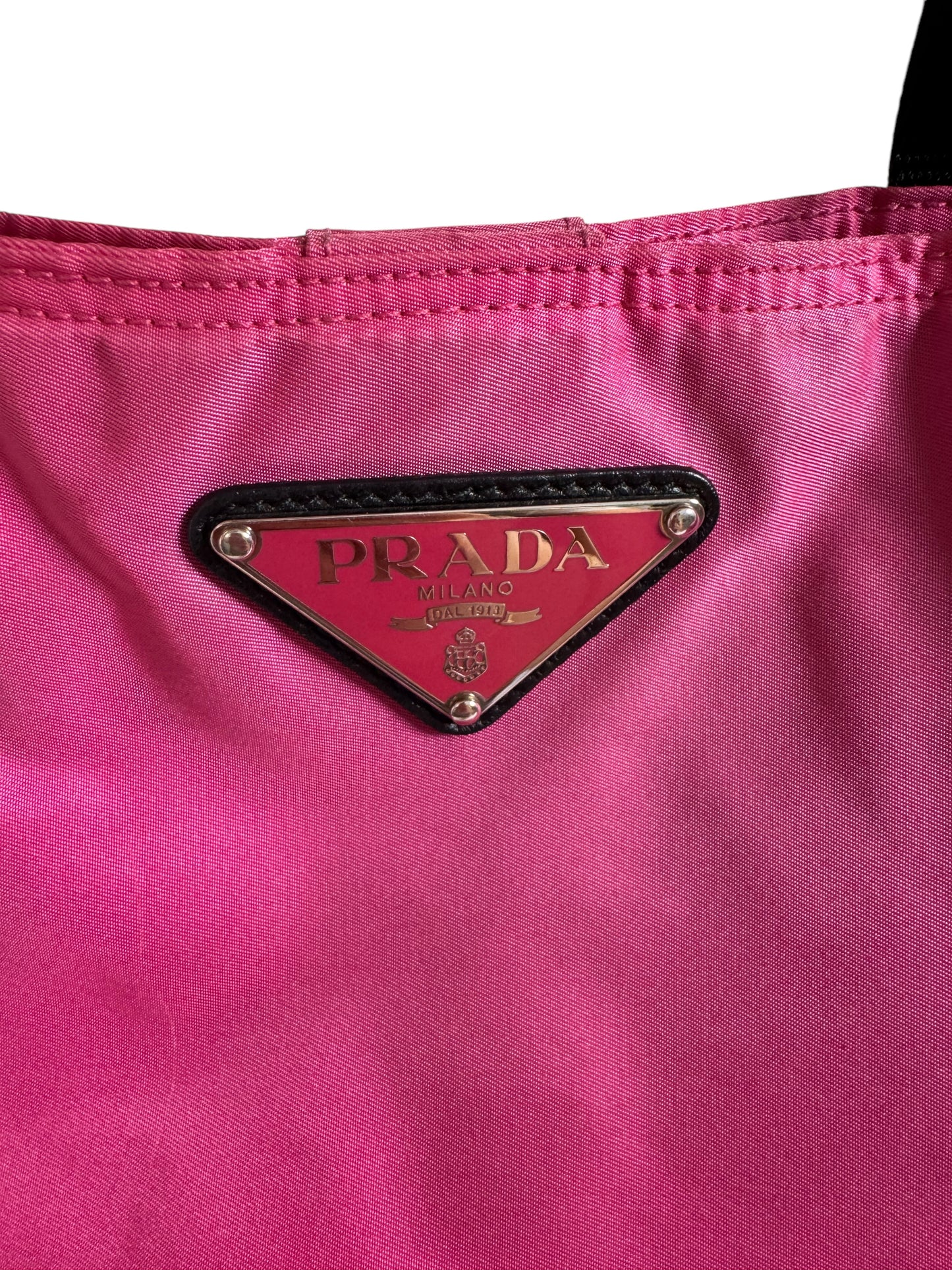 Prada Medium Nylon Tote 2 way Pink/Black
