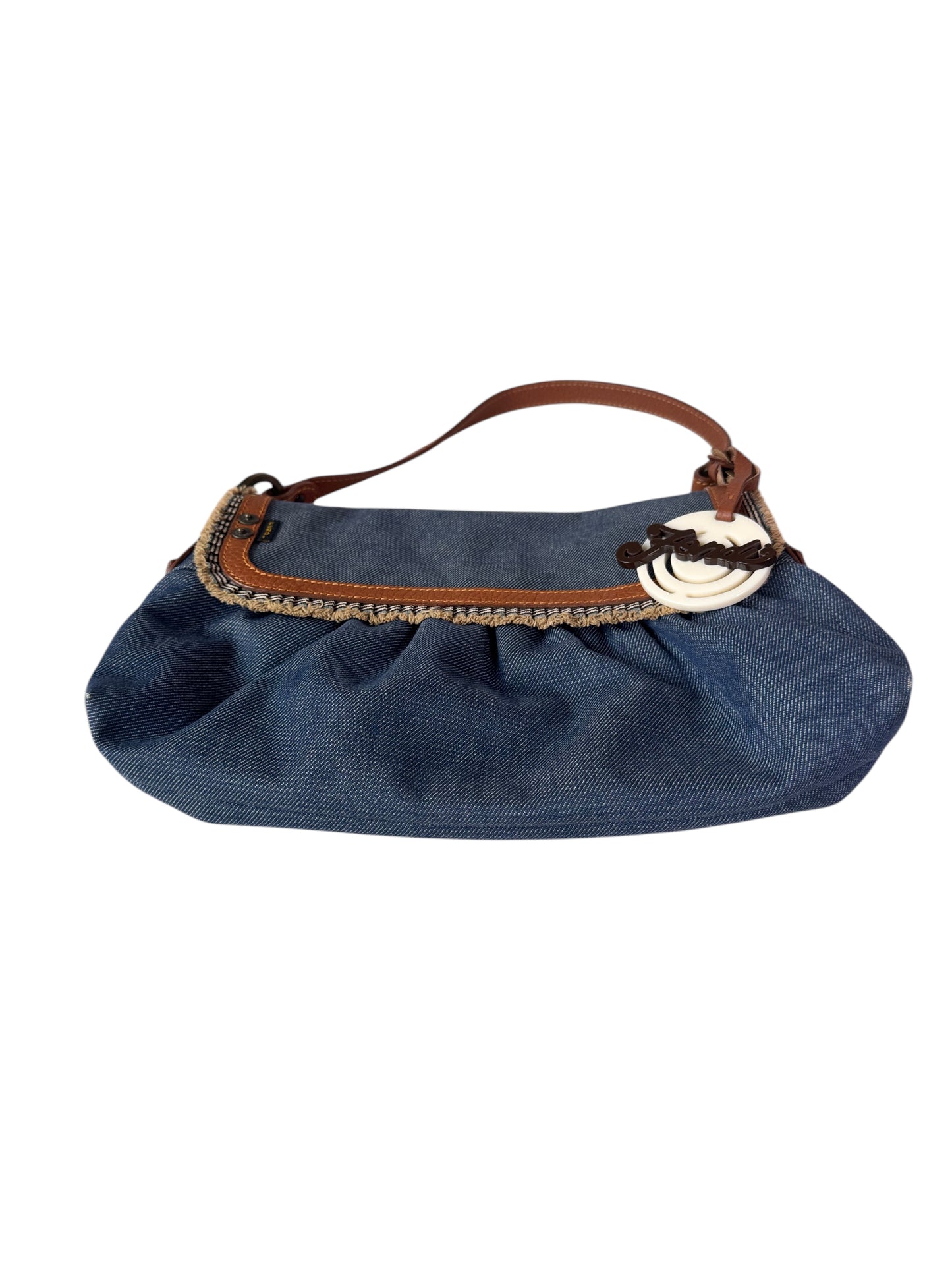 Fendi Denim Chef Flap Shoulder Bag