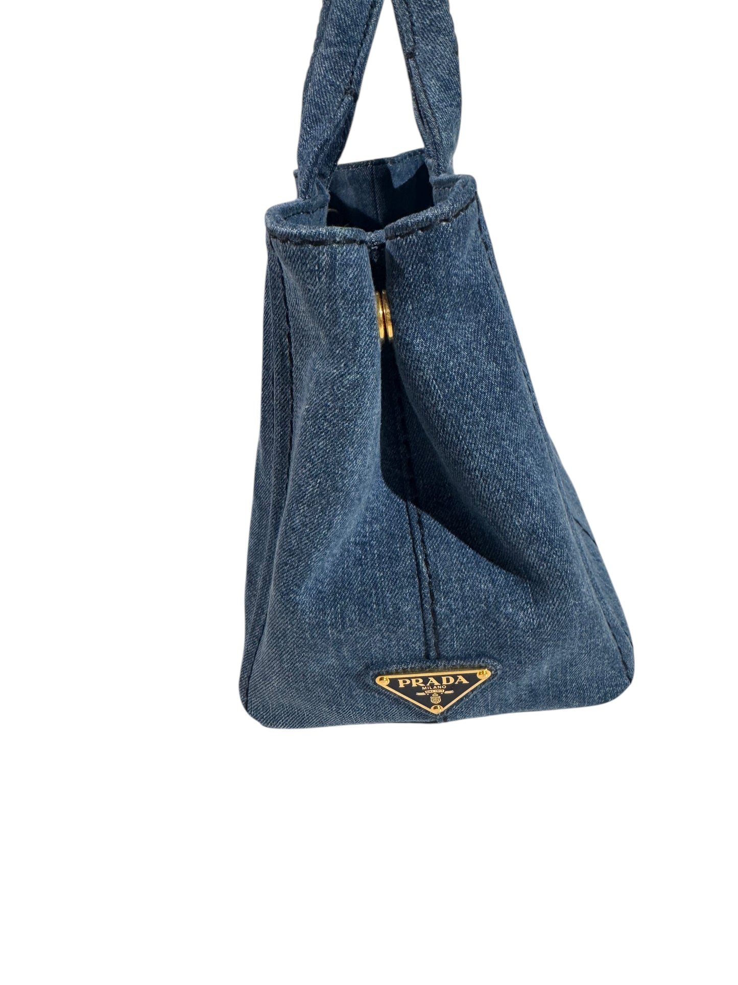 Prada Denim Canapa 2way Tote Blue