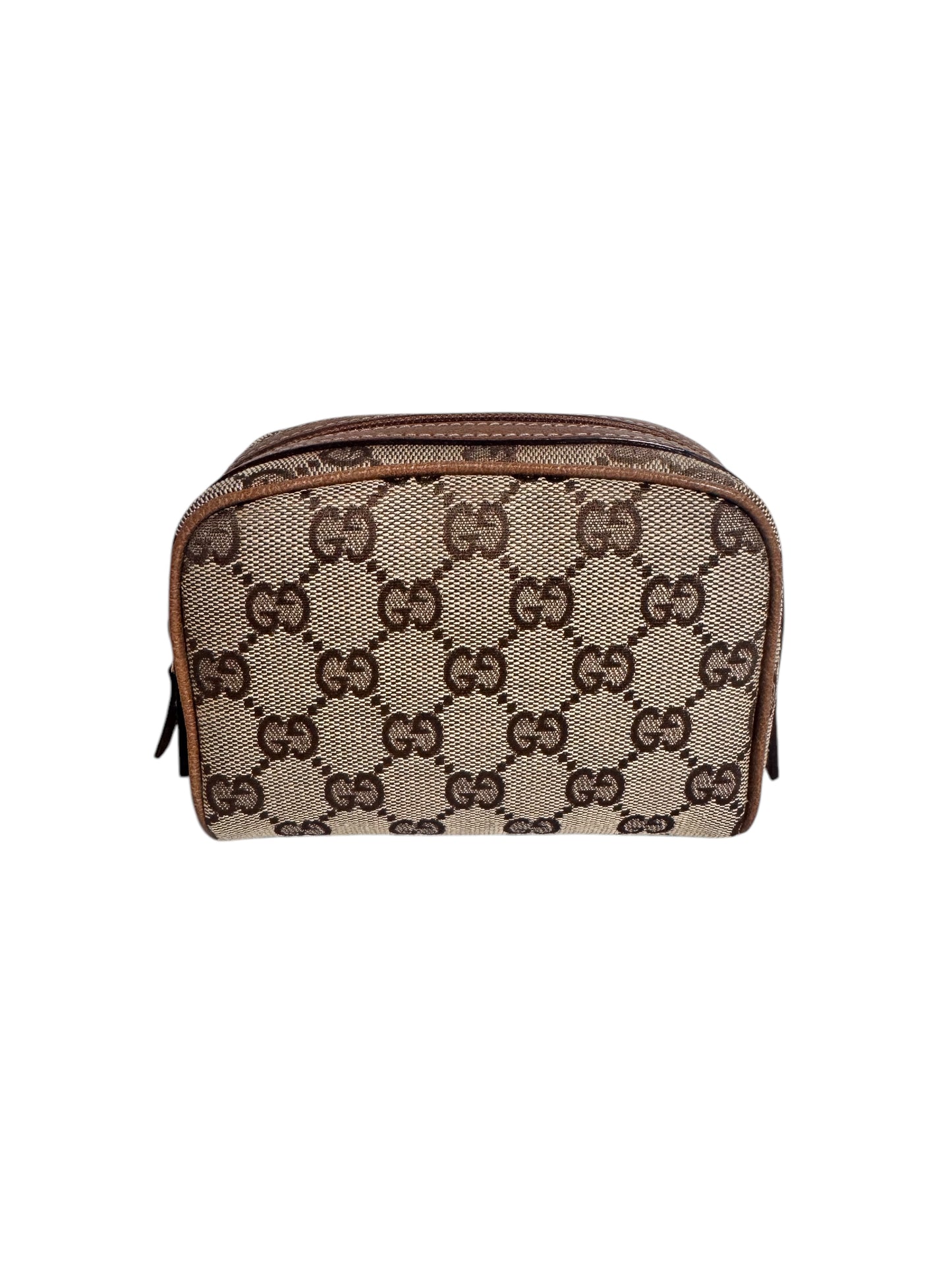 Gucci GG Canvas Cosmetic Bag Brown with Box