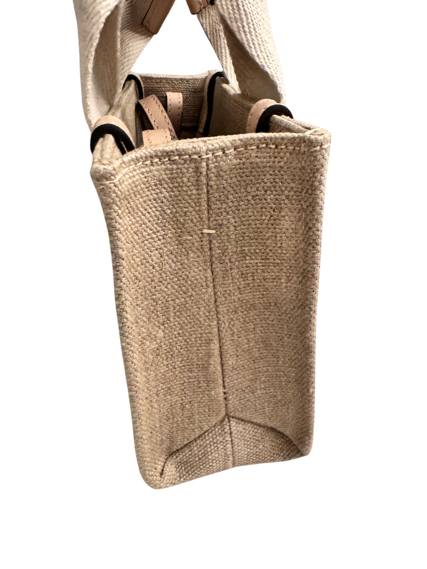 Chloe Linen & Leather Mini Woody Tote Bag