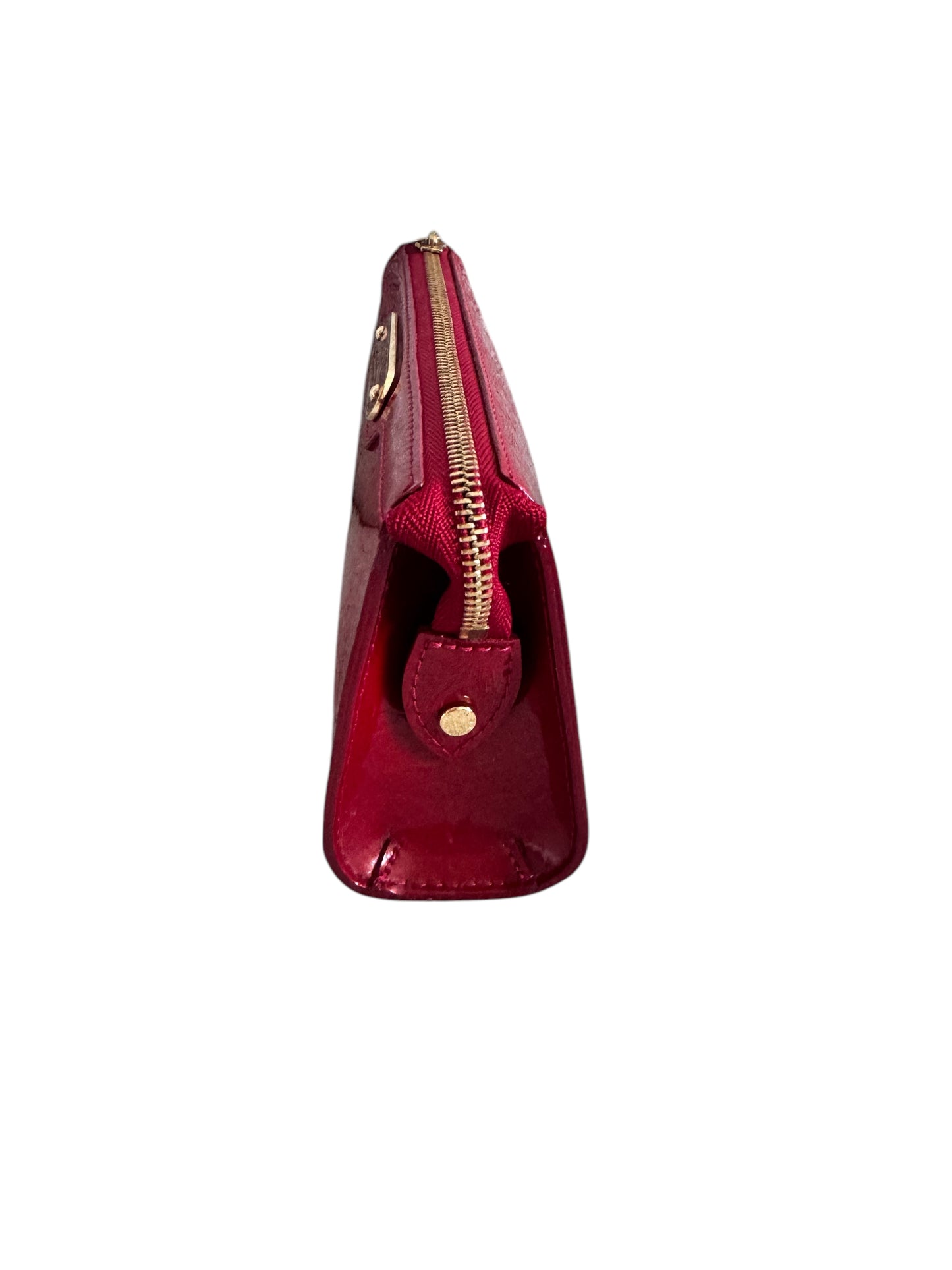 Louis Vuitton Monogram Vernis Trousse Cosmetic Pouch Red 2008