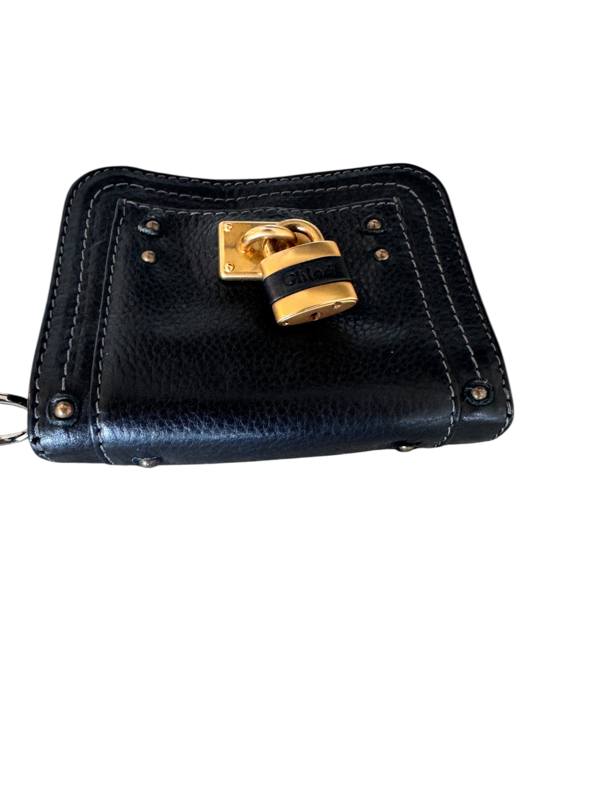 Chloe Paddington Leather Compact Wallet (Black)