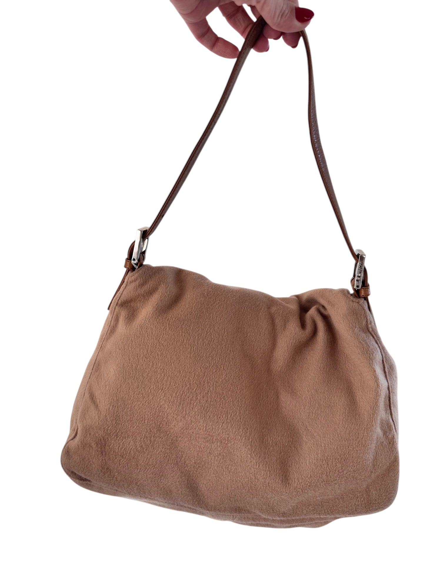 Fendi Mamma Vintage Baguette Felt Shoulder Bag