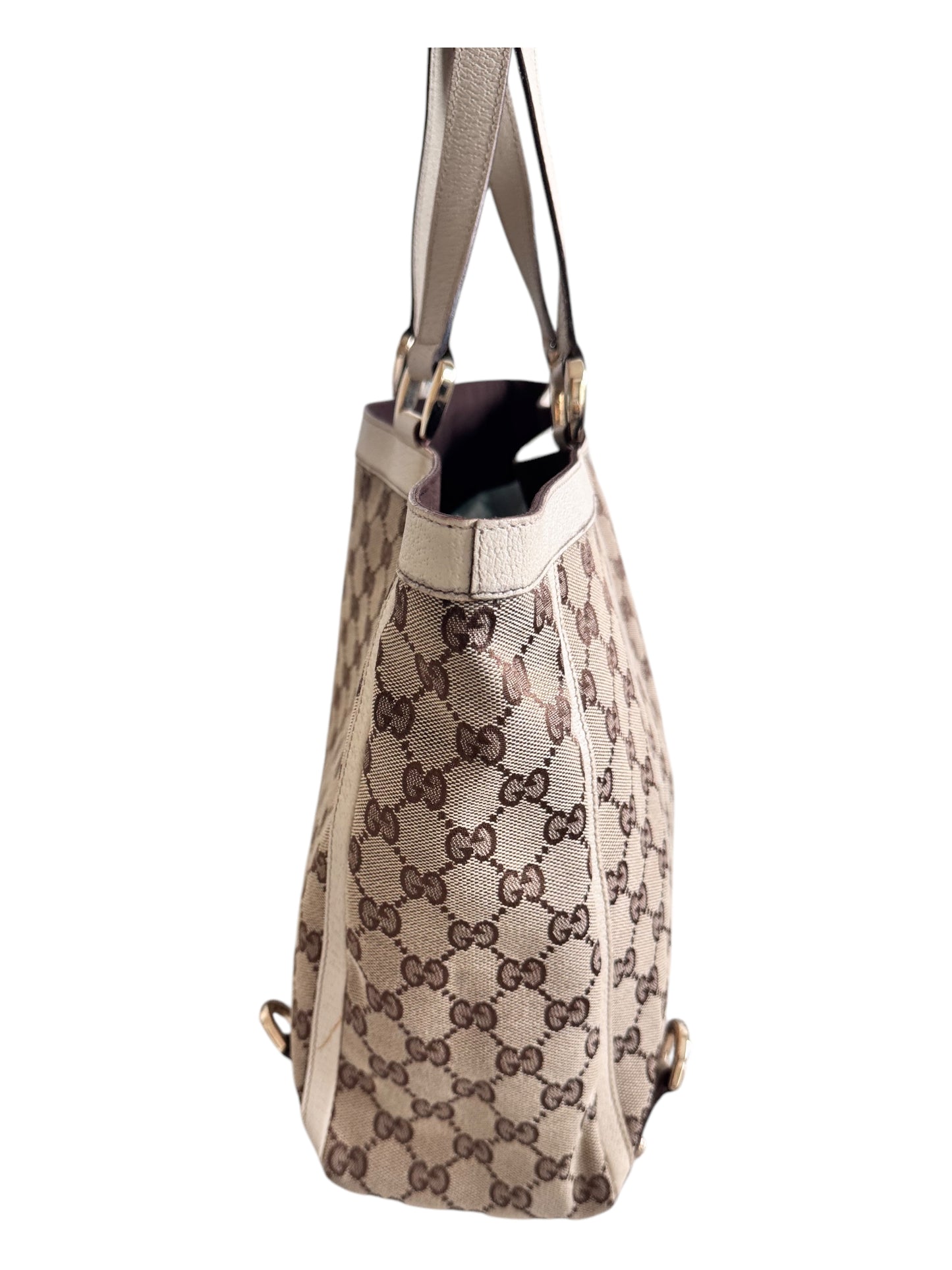 Gucci Abbey Line D Ring Tote Bag (Beige)