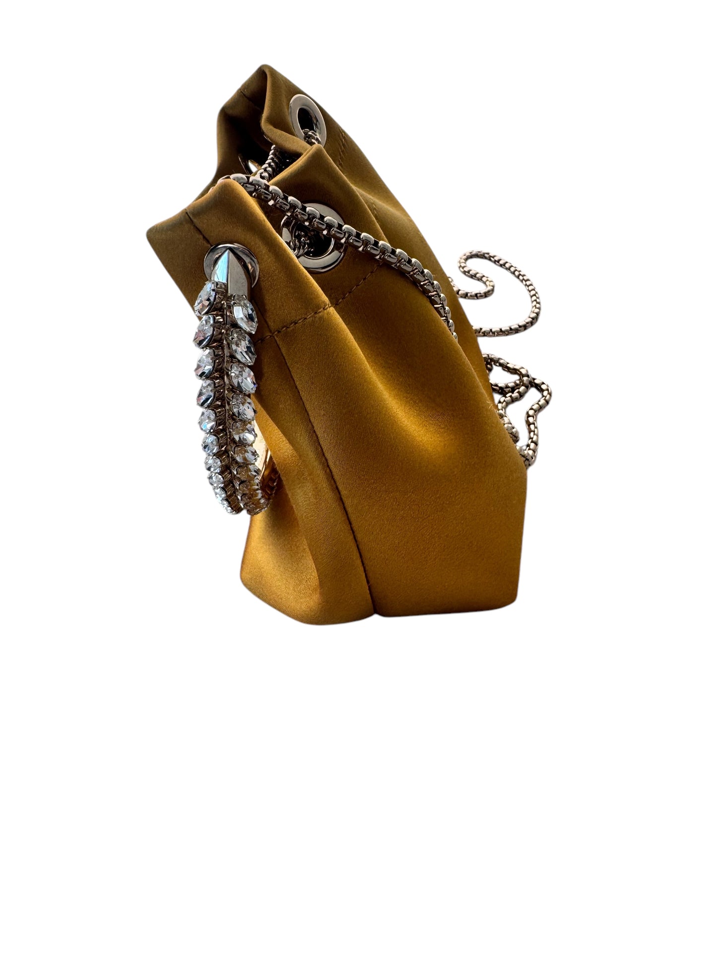 Jimmy Choo Satin Bijou BonBon Bucket Bag Chain