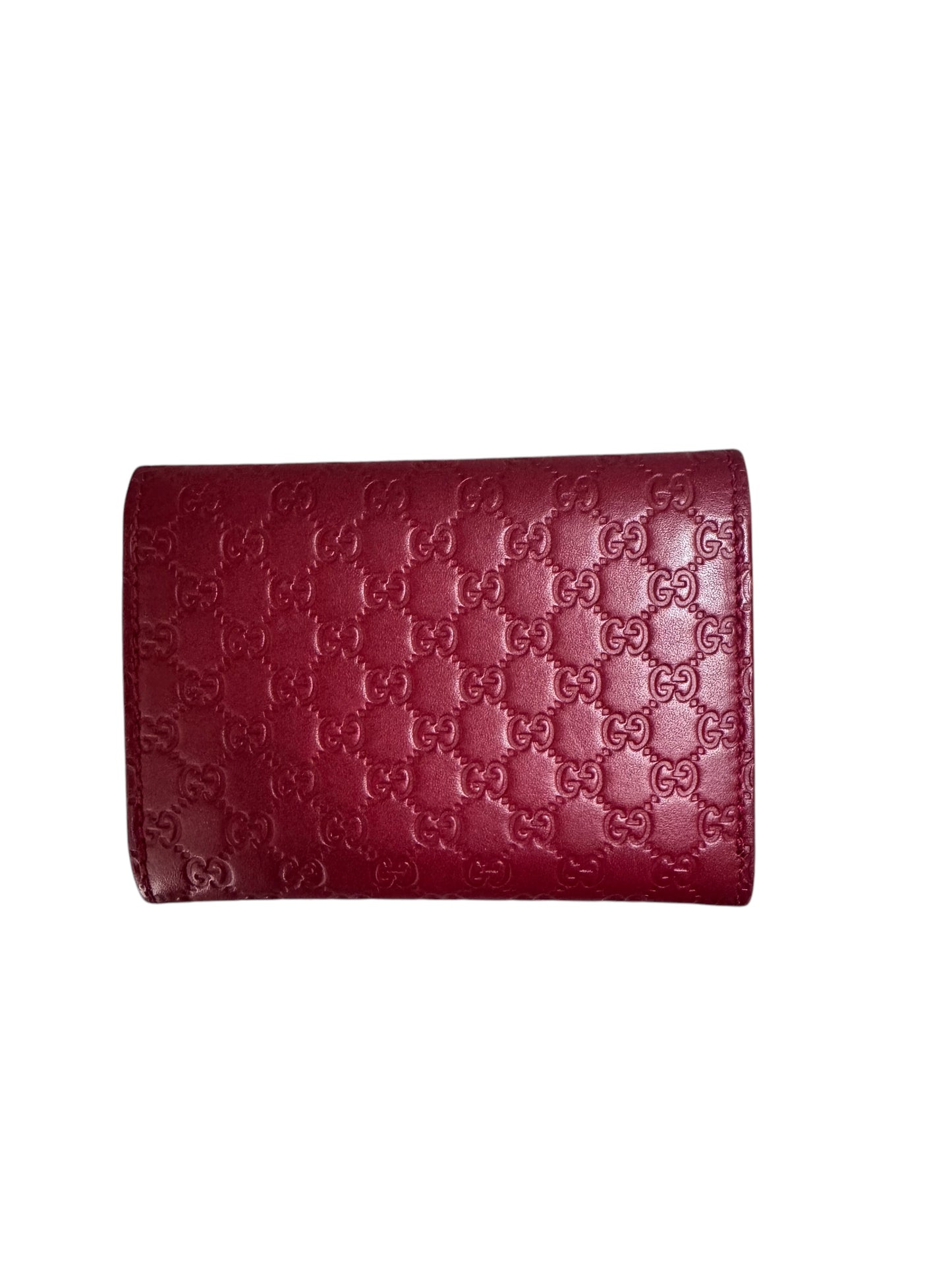 Gucci Microguccissima Pattern Leather Compact Wallet (Red)