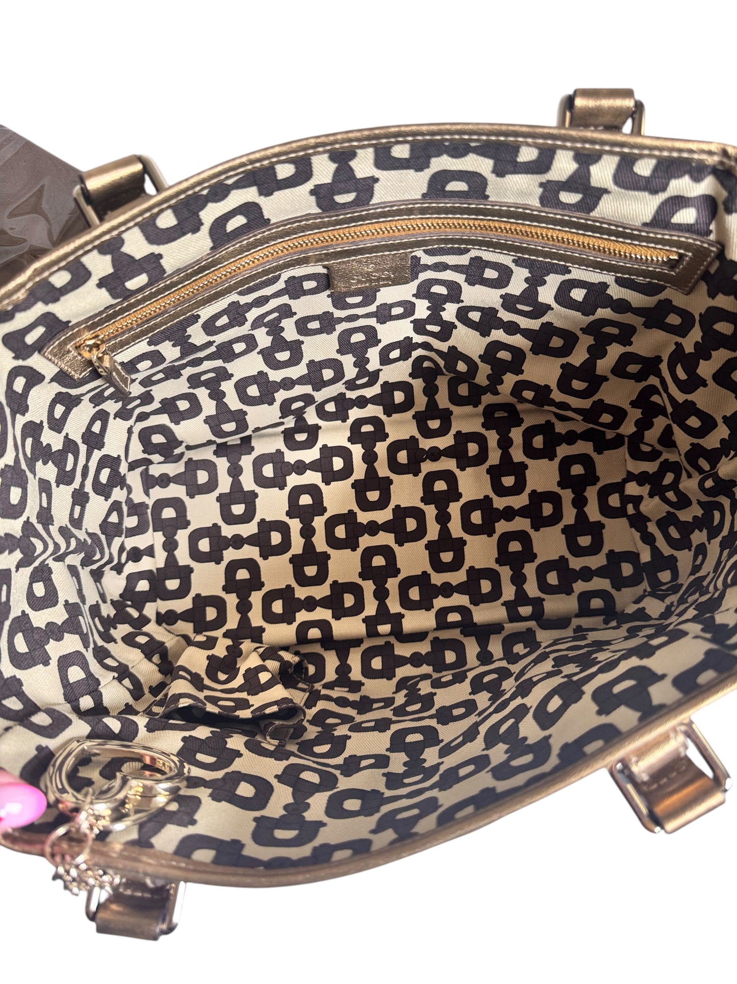 Gucci Canvas Sherry Jolicoeur Tote Metallic Tote