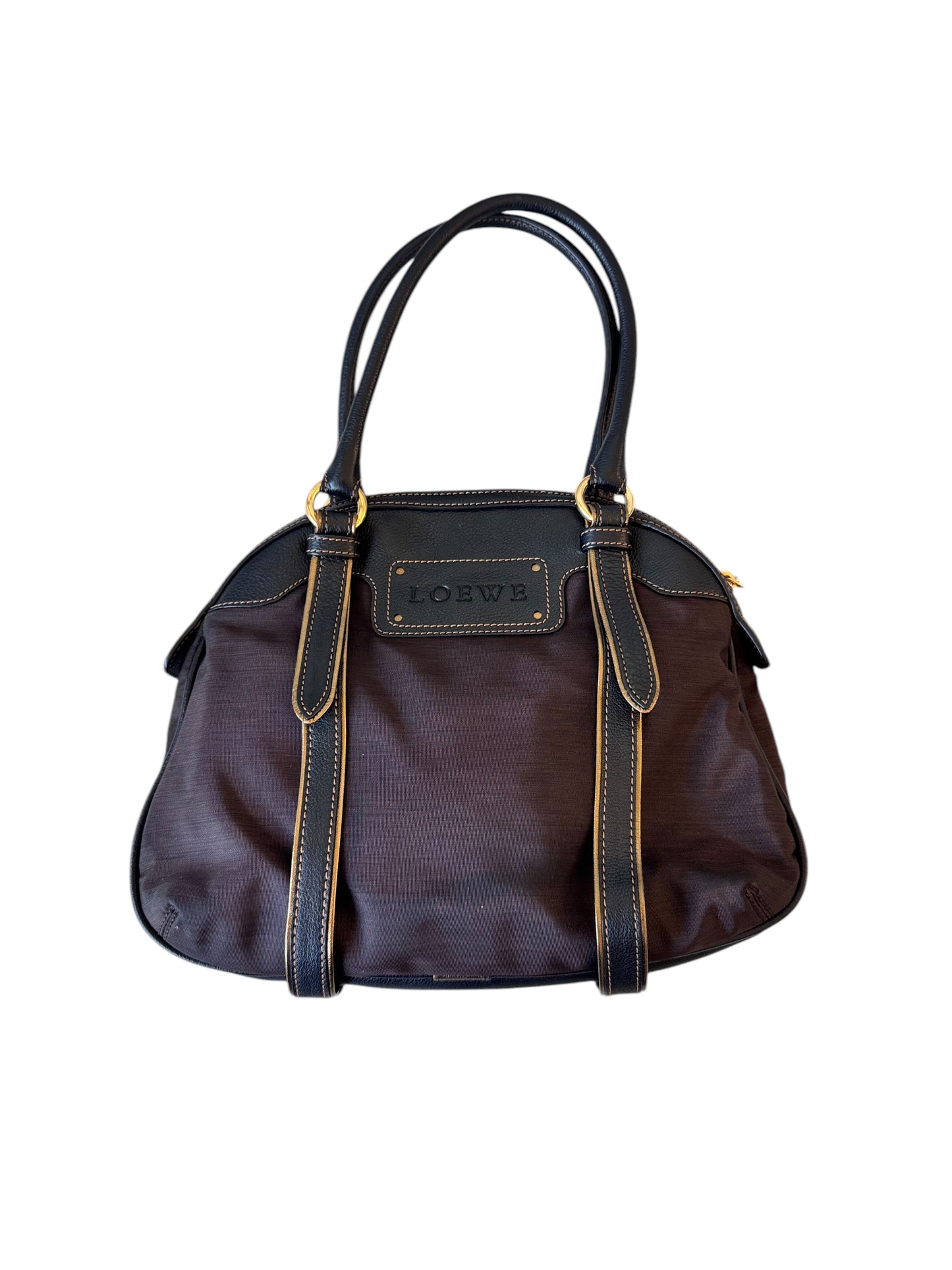 LOEWE Anagram Canvas Leather Hand Bag (brown/black)