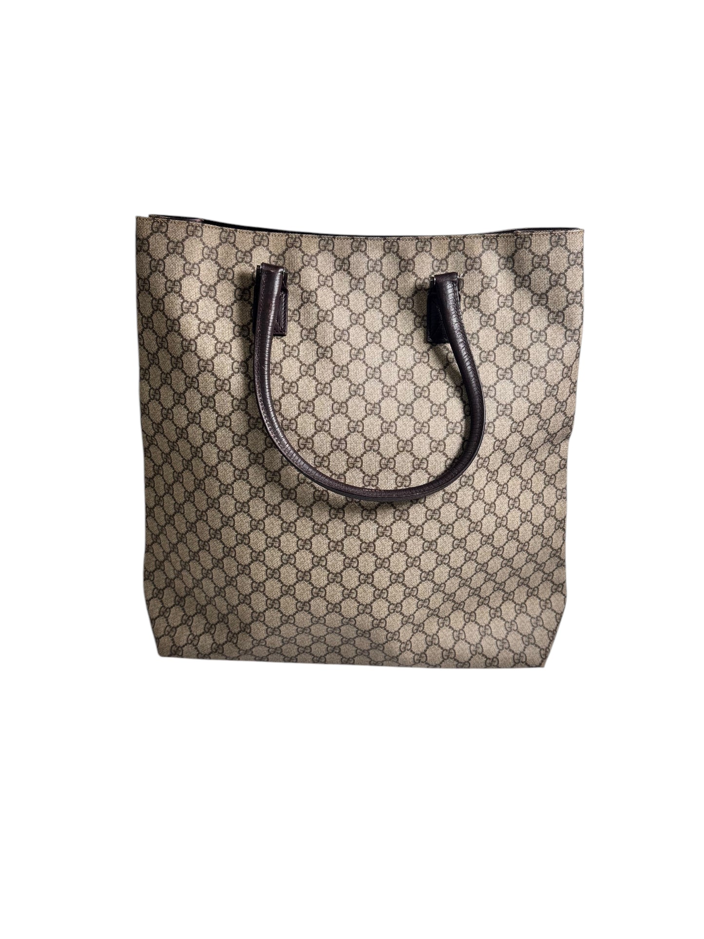 Gucci GG Supreme Vertical Tote (Brown)