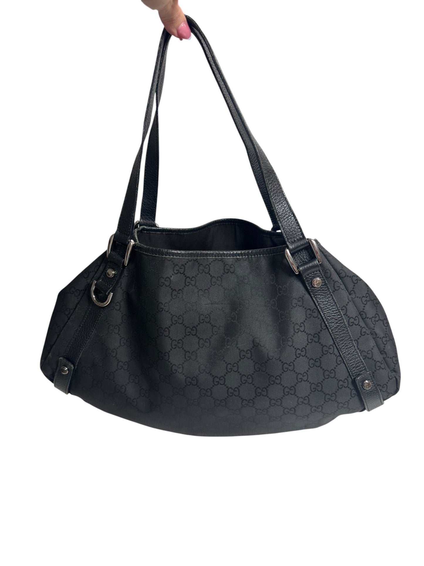 Gucci Medium Canvas Abbey Shoulder Bag (Black)