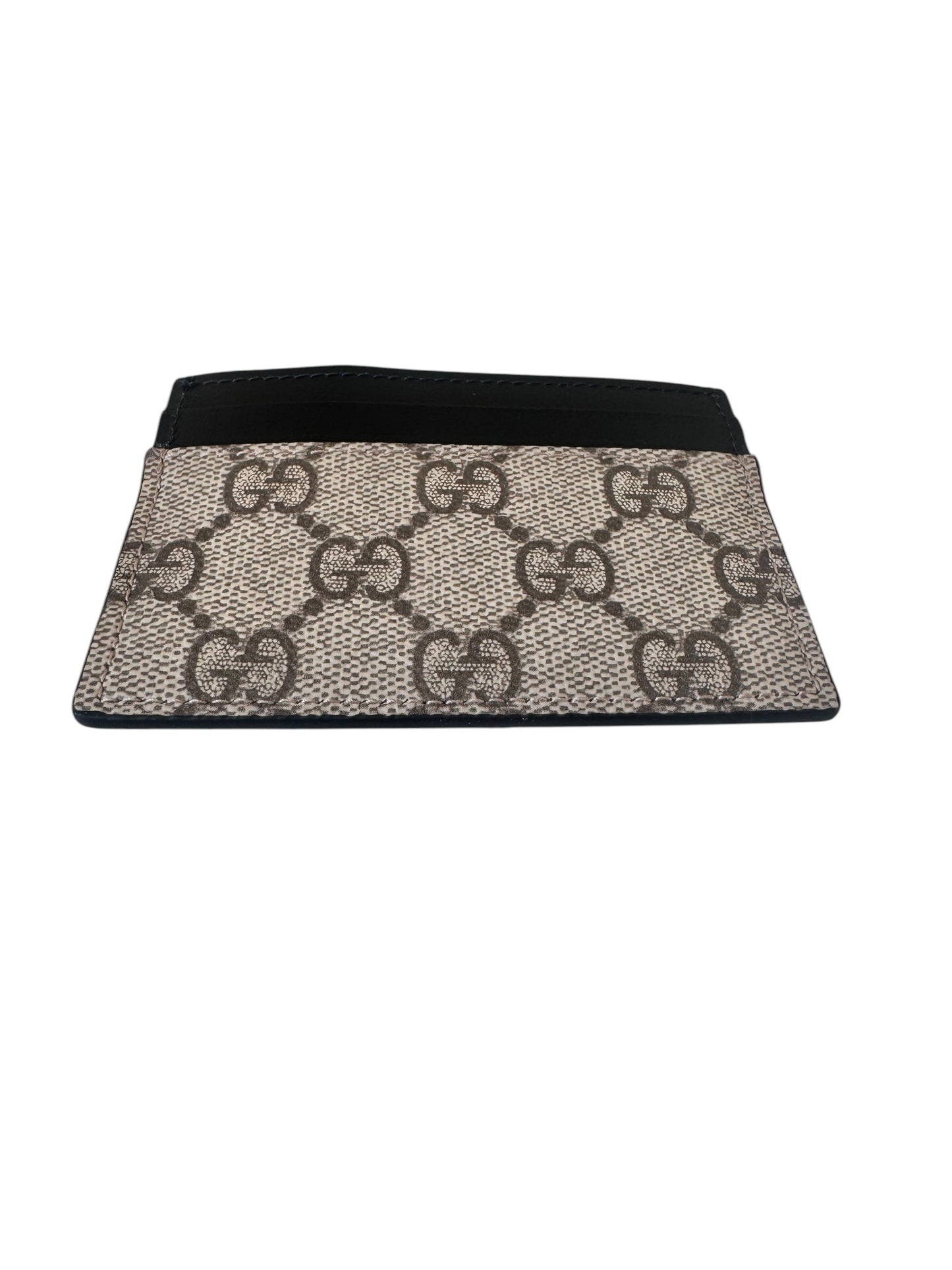 Gucci Supreme Coated Canvas/Leather Cardholder (Black/Beige)