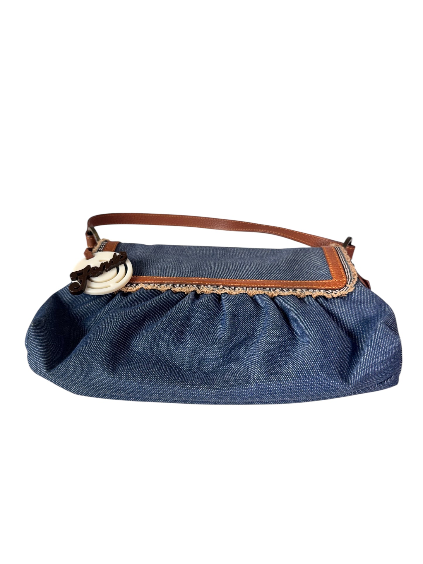 Fendi Denim Chef Flap Shoulder Bag