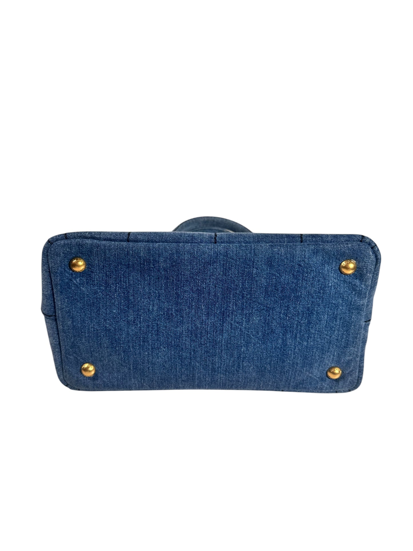 Prada Denim Canapa 2way Tote Blue