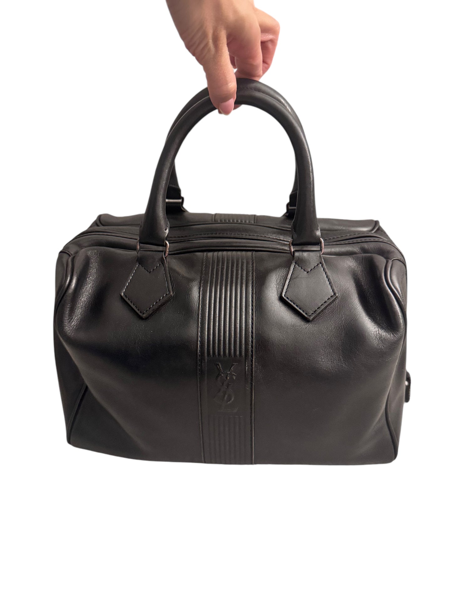 Yves Saint Laurent Leather Bauletto Vintage Boston Bag