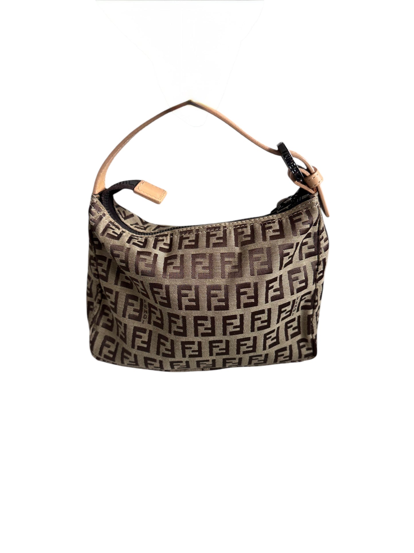 Fendi Canvas Zucchino Logo Mini Pouch Bag