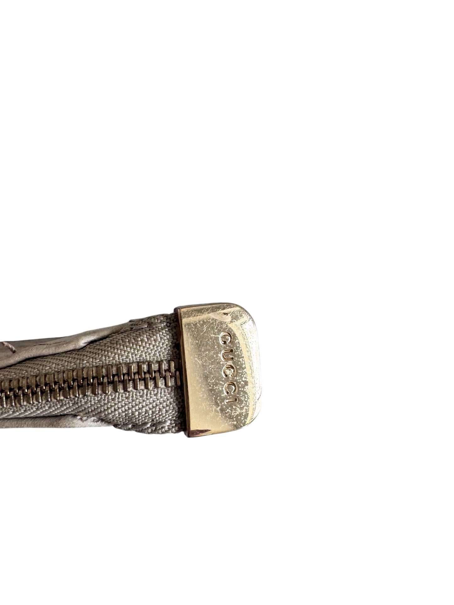 Gucci Leather Embossed Emblem Key Case (Ivory)